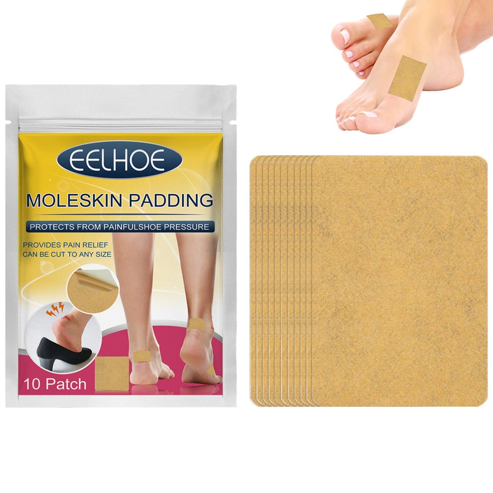 Gusengo 5-Pack Moleskin Tape for Blister Prevention | Protective Padding for Feet, Toes & Hands | Hiking, Running & Sports Blister Bandages | Heel Protection for Shoes & Boots