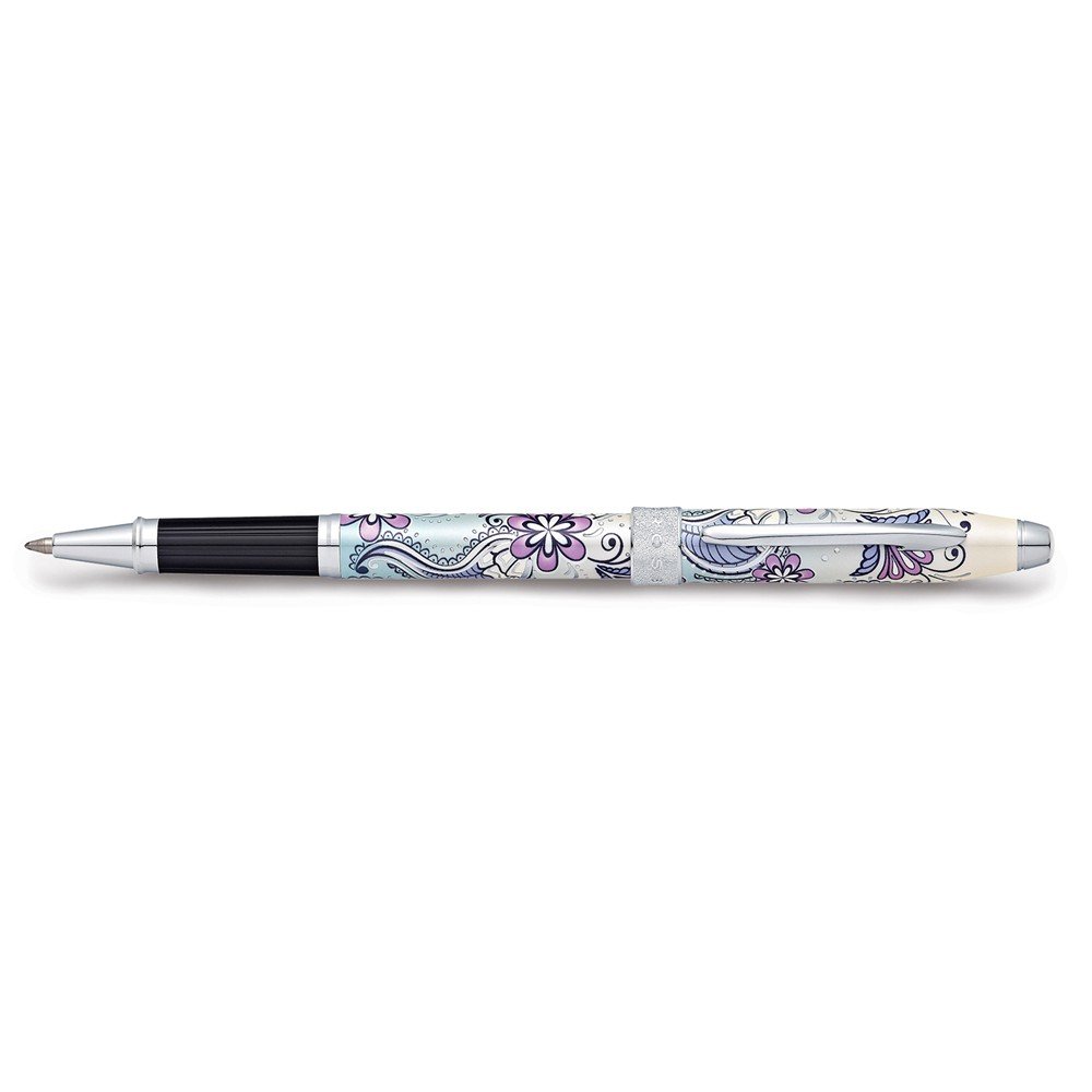 Botanica Purple Orchid Selectip Rolling Ball Pen for Women – Elegant Writing Gift for Office, Journaling & Note-Taking – Diamond2Deal Premium Ballpoint Pen