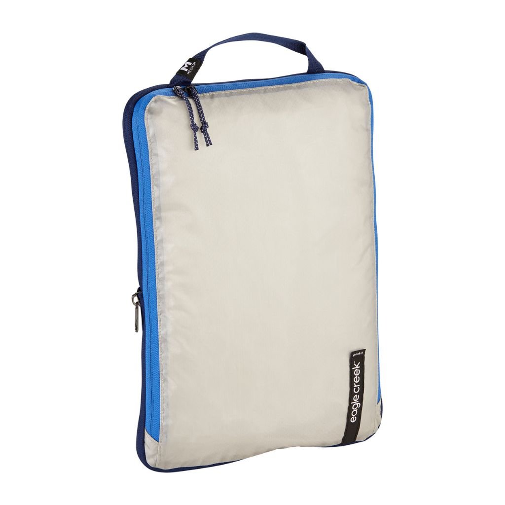 Eagle Creek PACK IT ISOLATE Medium Compression Packing Cubes - AZ Blue/Grey - Perfect for Travel Organization & Suitcase Space Saving