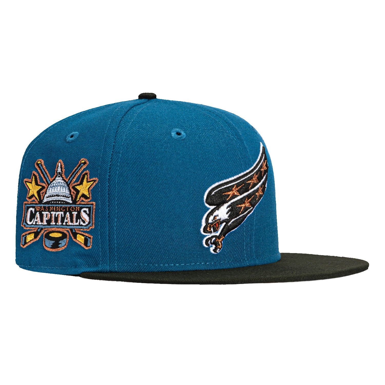 New Era 59Fifty Washington Capitals Logo Patch Alternate Snapback Hat - Indigo & Black - Official NHL Licensed Baseball Cap for Men & Women - Perfect for Games, Streetwear & Sports Fan Fashion