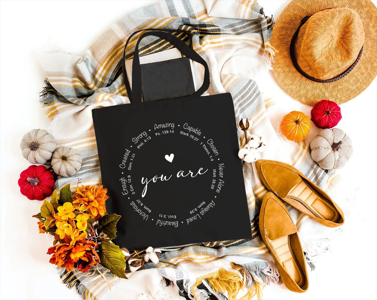 Inspirational Canvas Tote Bag for Women - Reusable Grocery & Travel Bag for Shopping, Church & Daily Use