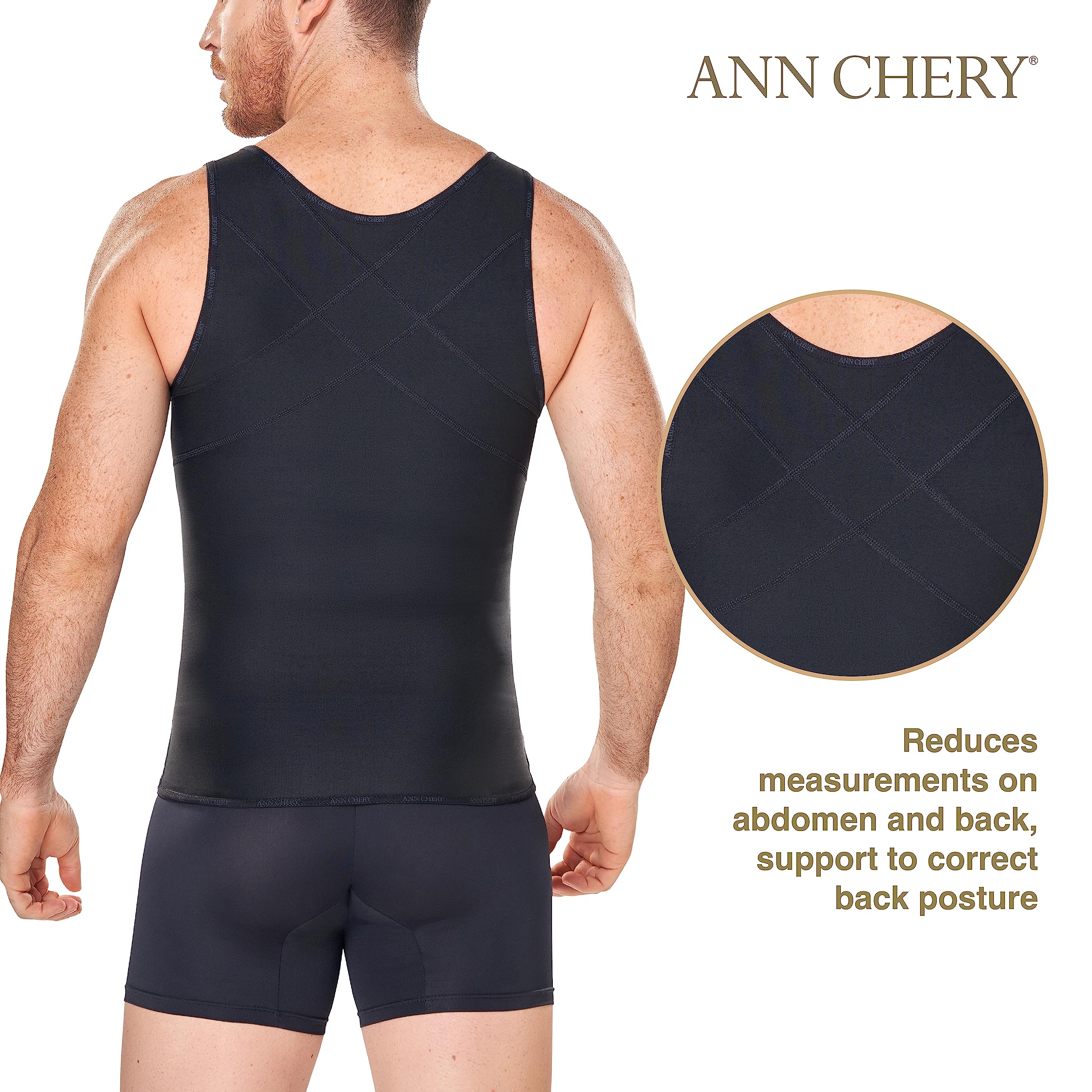 Ann Chery Men's Latex Girdle Body Shaper - Slimming Waist Trainer for Men, Posture Corrector & Back Support - Perfect for Workout, Weight Loss & Everyday Wear
