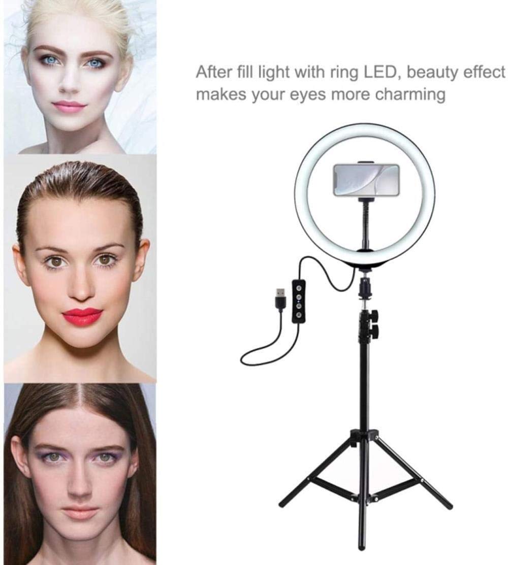 HMTE 26CM LED Ring Light with Tripod Stand - Selfie Photography Light, Beauty Lamp for Live Streaming, YouTube Videos & TikTok - Perfect for Makeup, Vlogging & Phone Photography
