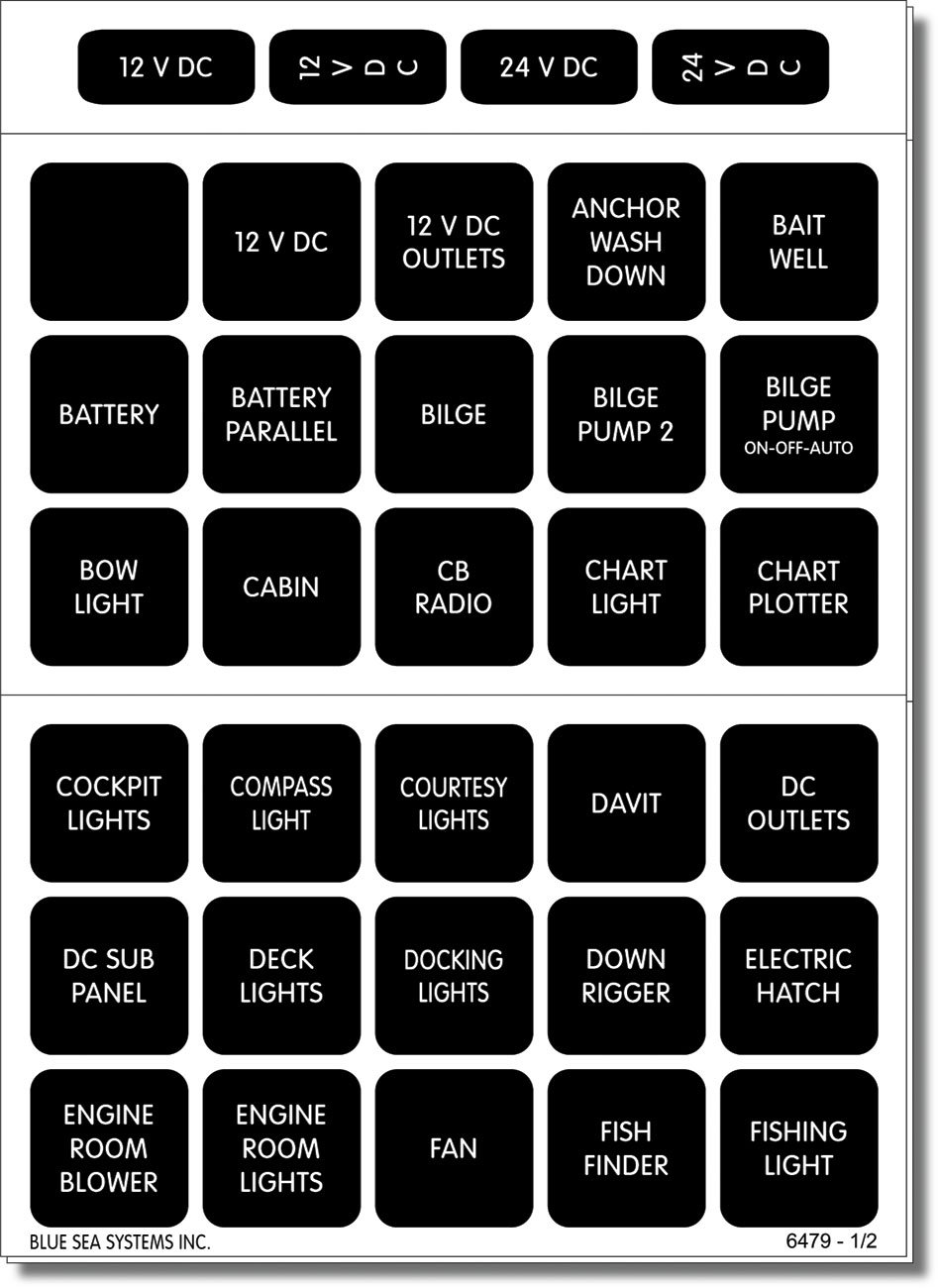 Blue Sea 4216 Waterproof Panel Labels - 60 Pack for Marine & Outdoor Use