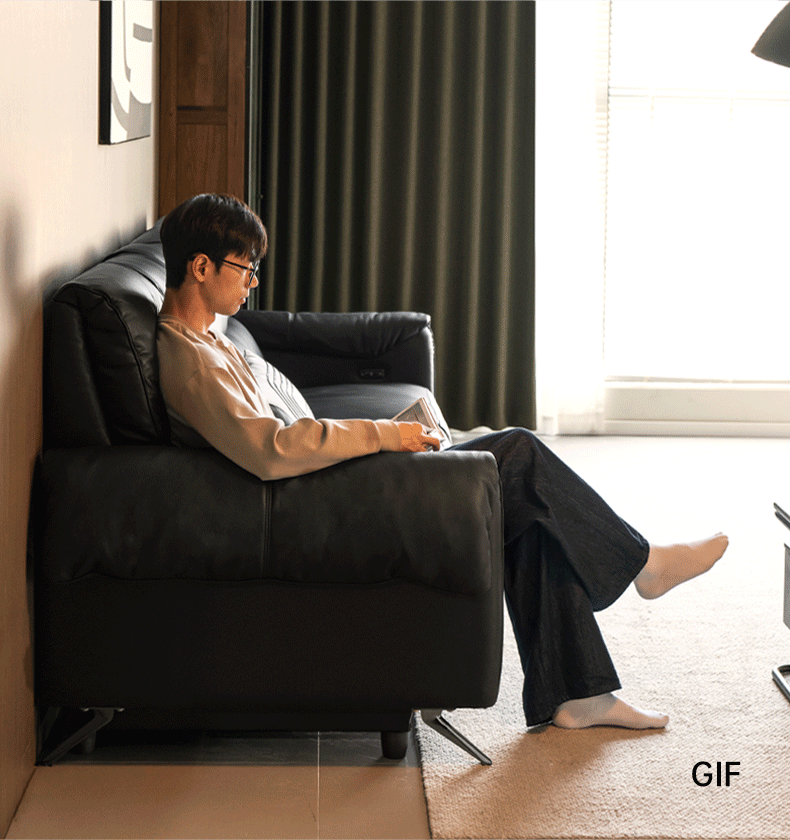 Modern Electric Reclining Leather Sofa with Telescopic Footrest - Perfect for Living Room, Home Theater, and Relaxation