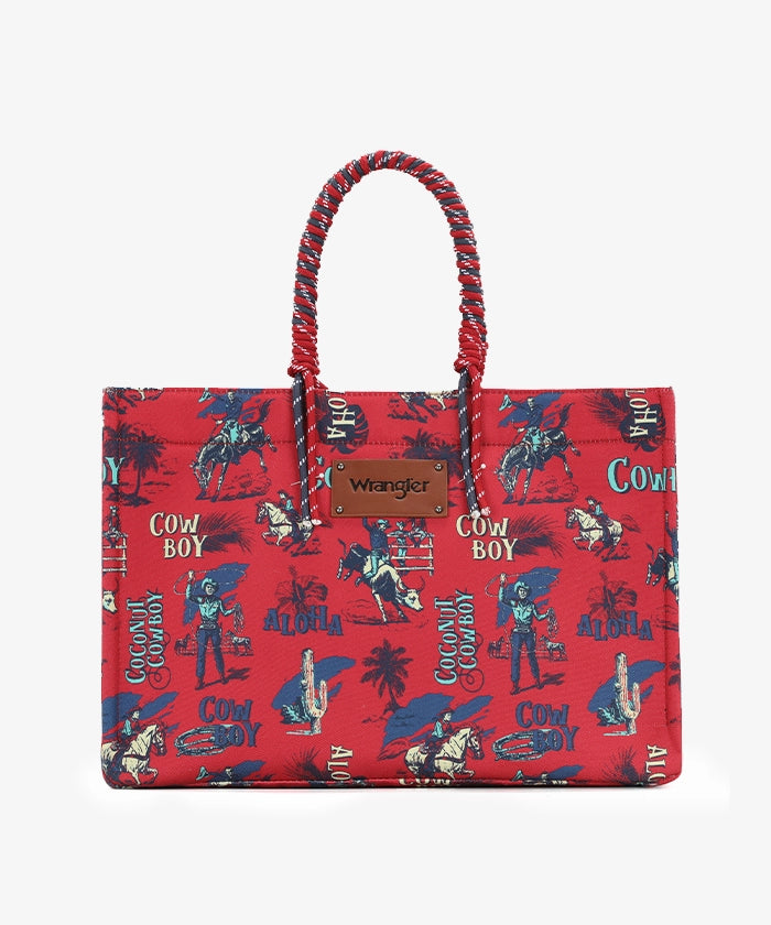 Wrangler Cowboy Print Tote Bag - Stylish Western Design for Women & Men - Perfect for Shopping, Travel & Outdoor Adventures
