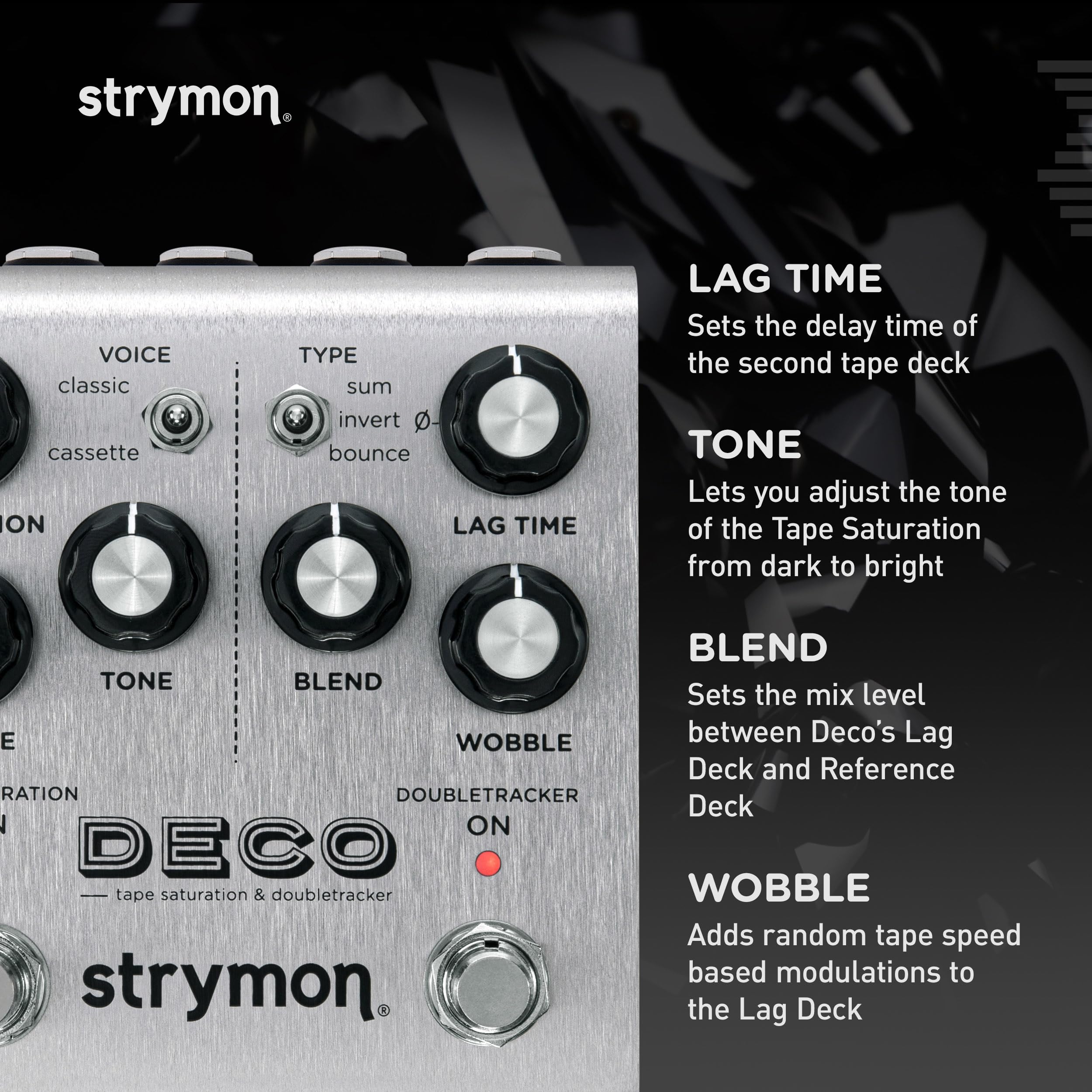 Strymon Deco V2 Tape Saturation & Doubletracker Guitar Effects Pedal - For Electric/Acoustic Guitars, Synths, Vocals, Keyboards | Studio Recording & Live Performance Effects Processor