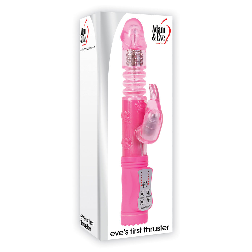 Adam & Eve Eve's First Thruster Rotating Beads Rabbit Vibrator - Dual Stimulation G-Spot & Clitoral Massager for Women, Perfect for Solo Play & Couples Intimacy