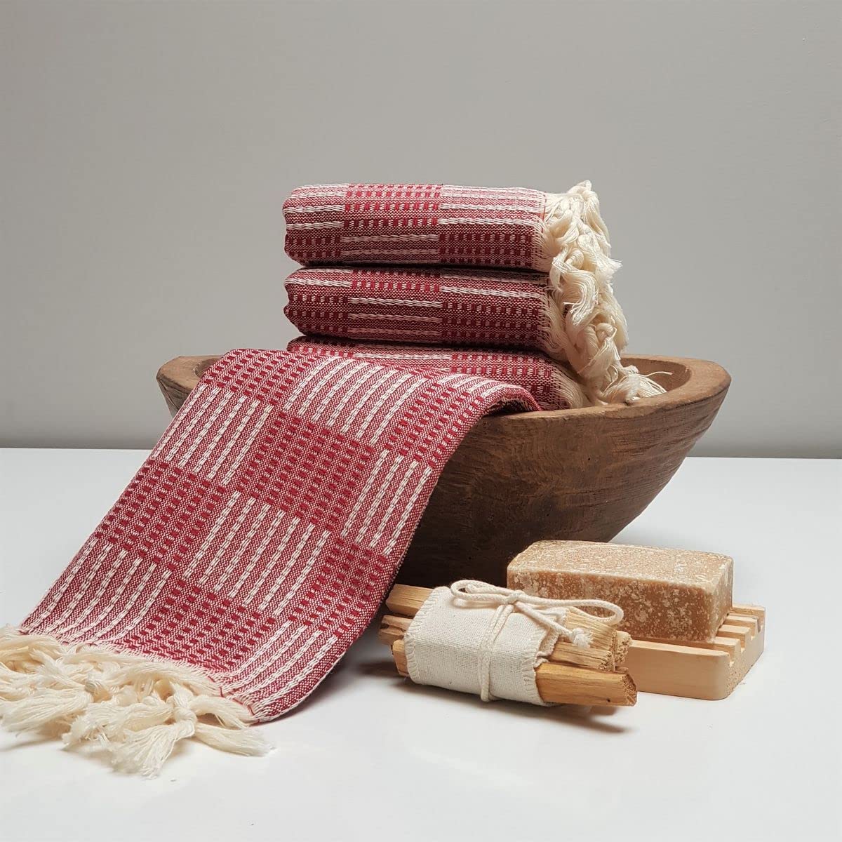Premium Turkish Cotton Hand Towels Set of 4 - 19