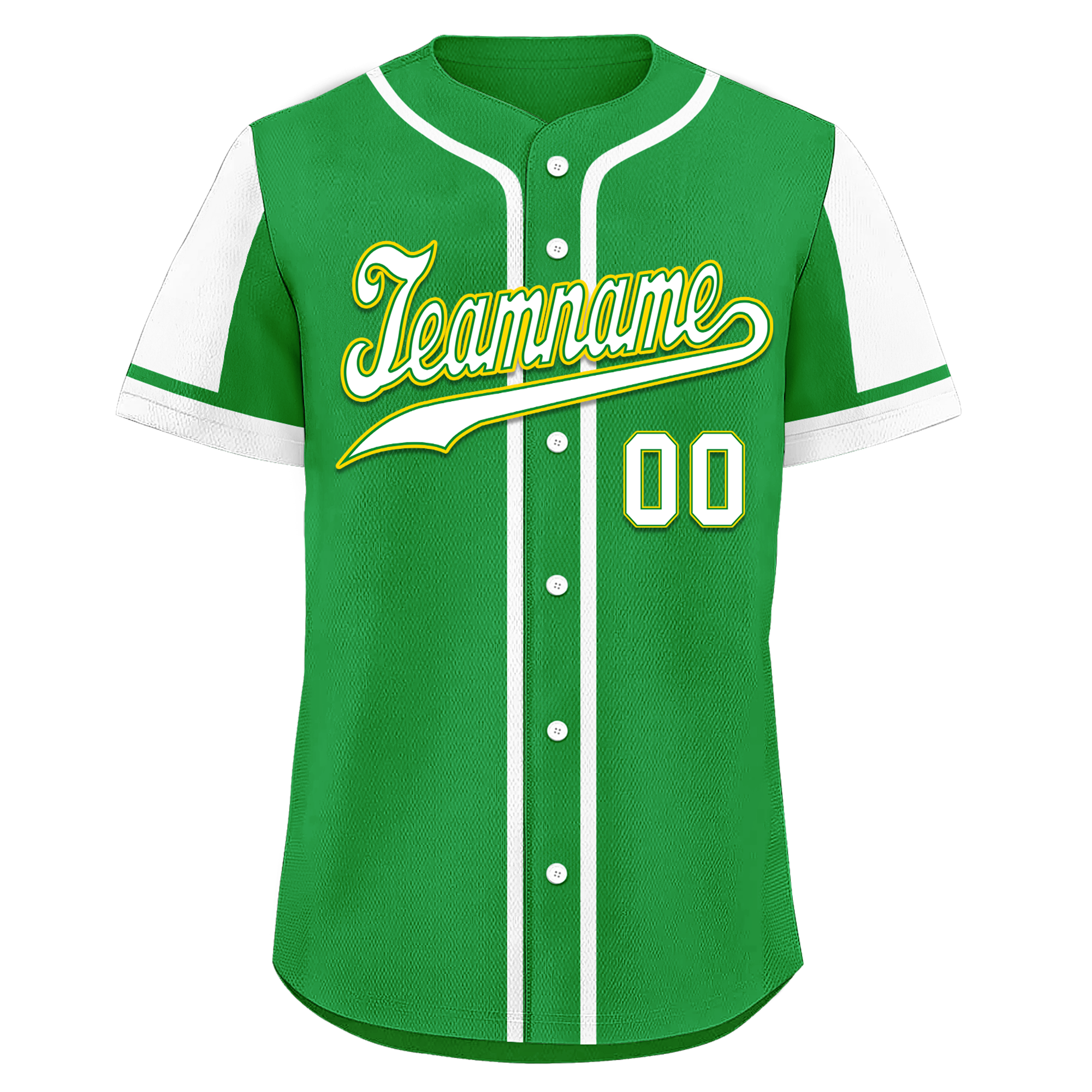 Custom Green & White Raglan Sleeve Baseball Jersey - Personalized Authentic Sports Uniform BSBJ01 D017192 for Team Games, Practice & Fan Apparel