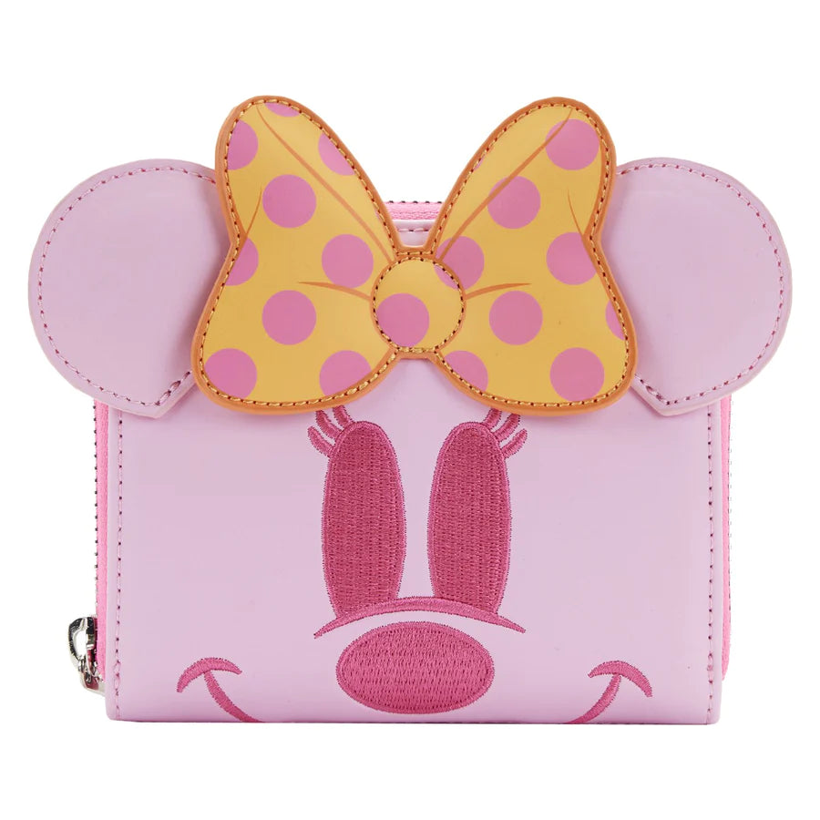 Loungefly Disney Pastel Ghost Minnie Glow in the Dark Zip Around Wallet - Cute Pastel Disney Accessory for Women, Perfect for Theme Parks, Cosplay & Collectors