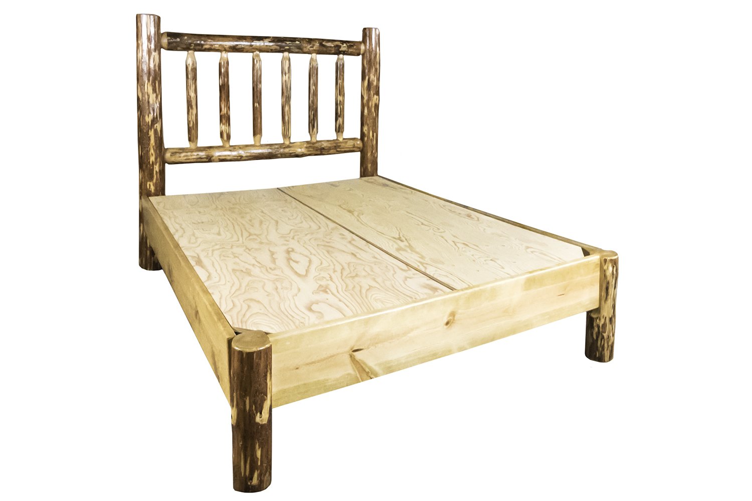 Montana Woodworks Glacier Country Collection Platform Bed - California King Size Solid Wood Bed Frame for Master Bedroom | Rustic Farmhouse & Modern Home Decor