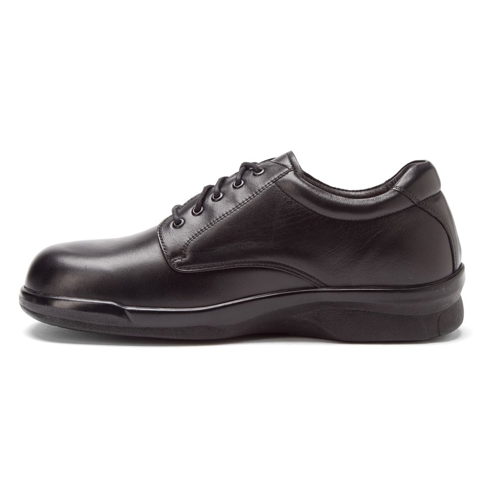 Apex Ambulator Men's Classic Oxford Dress Shoes - Black Leather, Size 11.5 Wide - Comfortable & Stylish for Business, Office & Formal Occasions