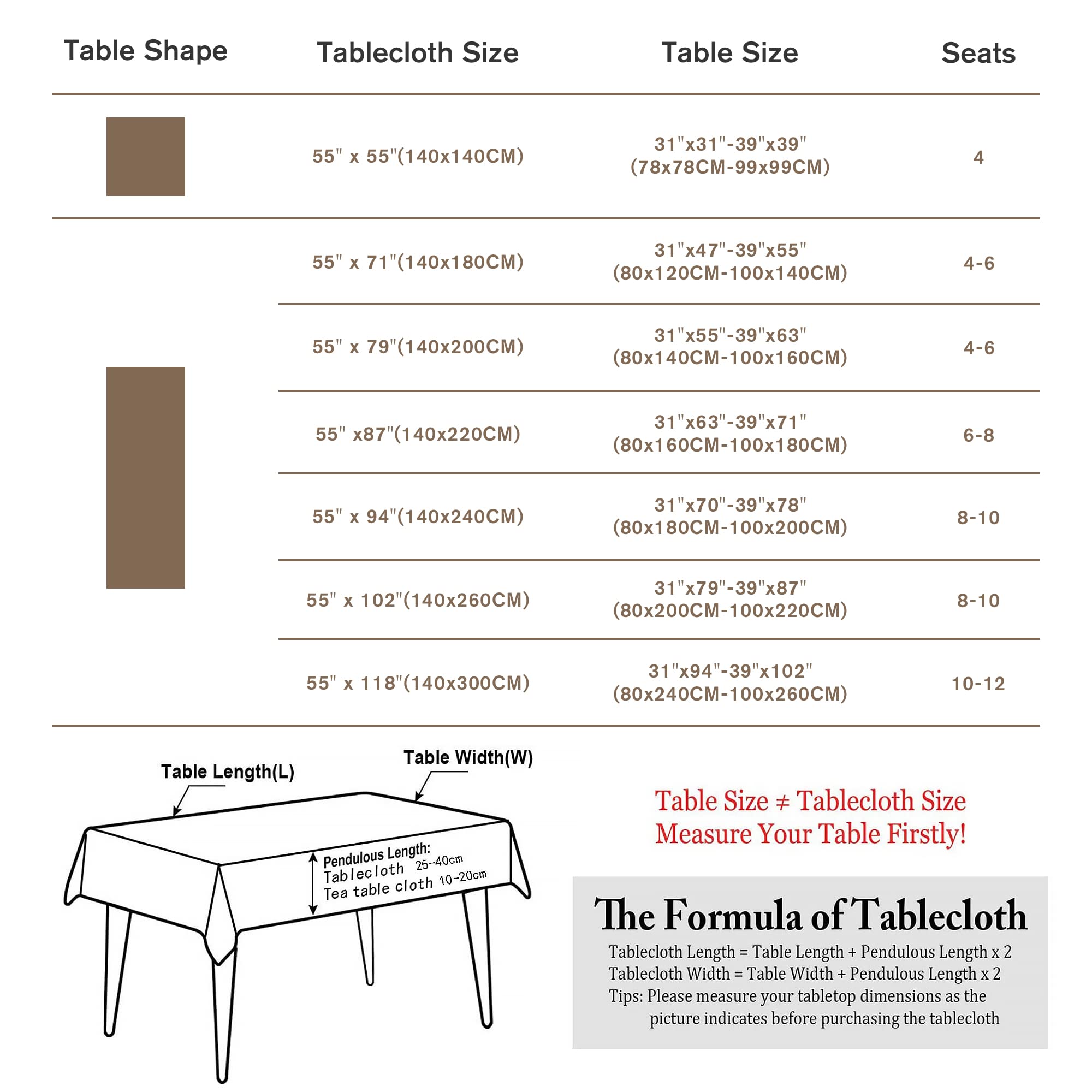 Premium Holiday Camping Tablecloth - Linen Table Cover for Kitchen, Dining, Party, Christmas - Gray Rectangle/Oblong 55 x 94 Inch - Perfect for Outdoor Picnics, BBQs, and Festive Gatherings