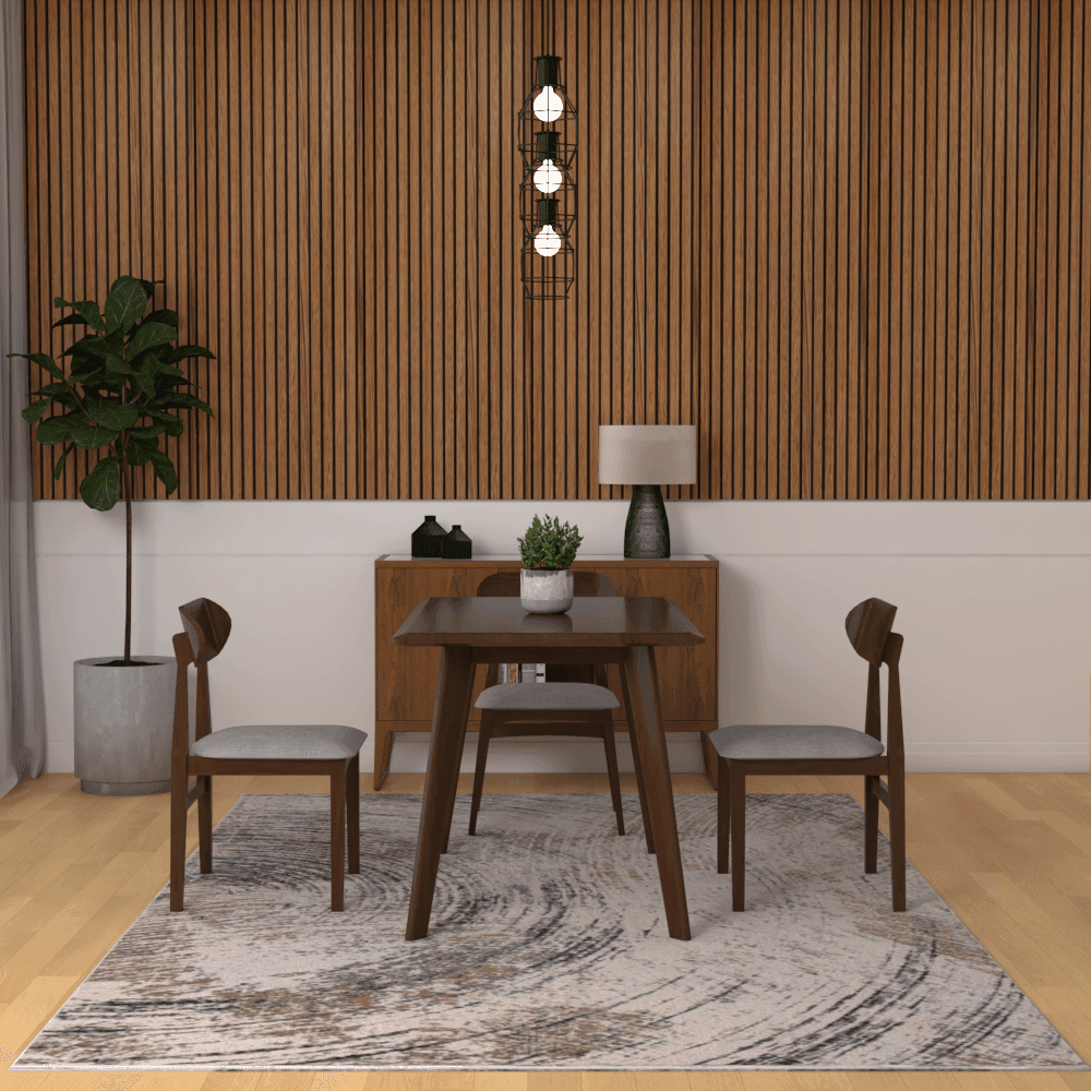 Margalo 120cm Wooden Dining Table Set - 6-Piece Modern Farmhouse Style Dining Room Furniture for Kitchen, Breakfast Nook & Small Spaces