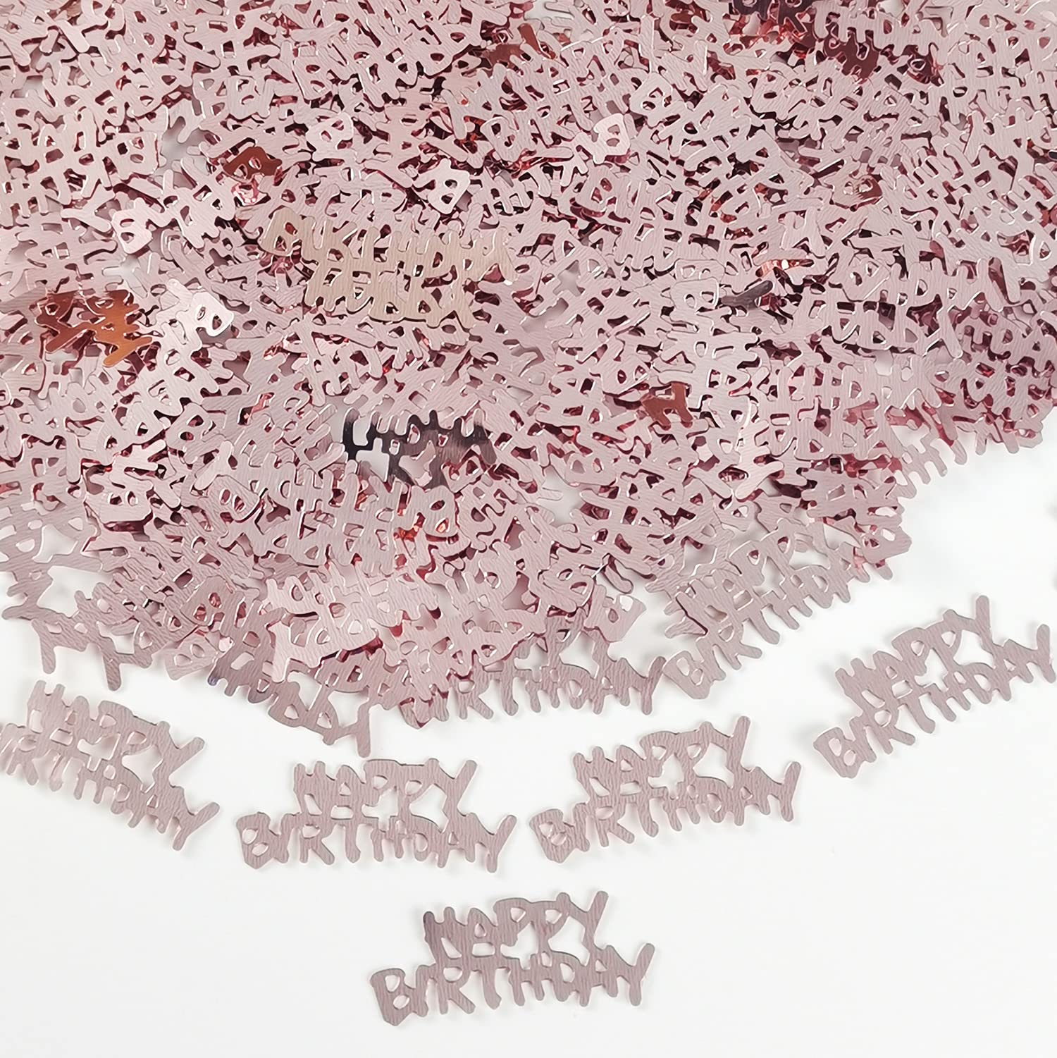 Rose Gold Happy Birthday Confetti - Premium Glitter Party Decorations for Birthday Celebrations | Perfect for Men, Women, Boys & Girls | Ideal for Table Decor, Cake Toppers & Photo Backdrops