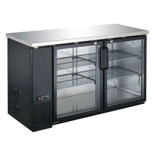 Coldline CBB 60G 60 Black Counter Height Narrow Glass Door Back Bar Refrigerator - Compact Beverage Cooler for Bars, Restaurants & Home Use