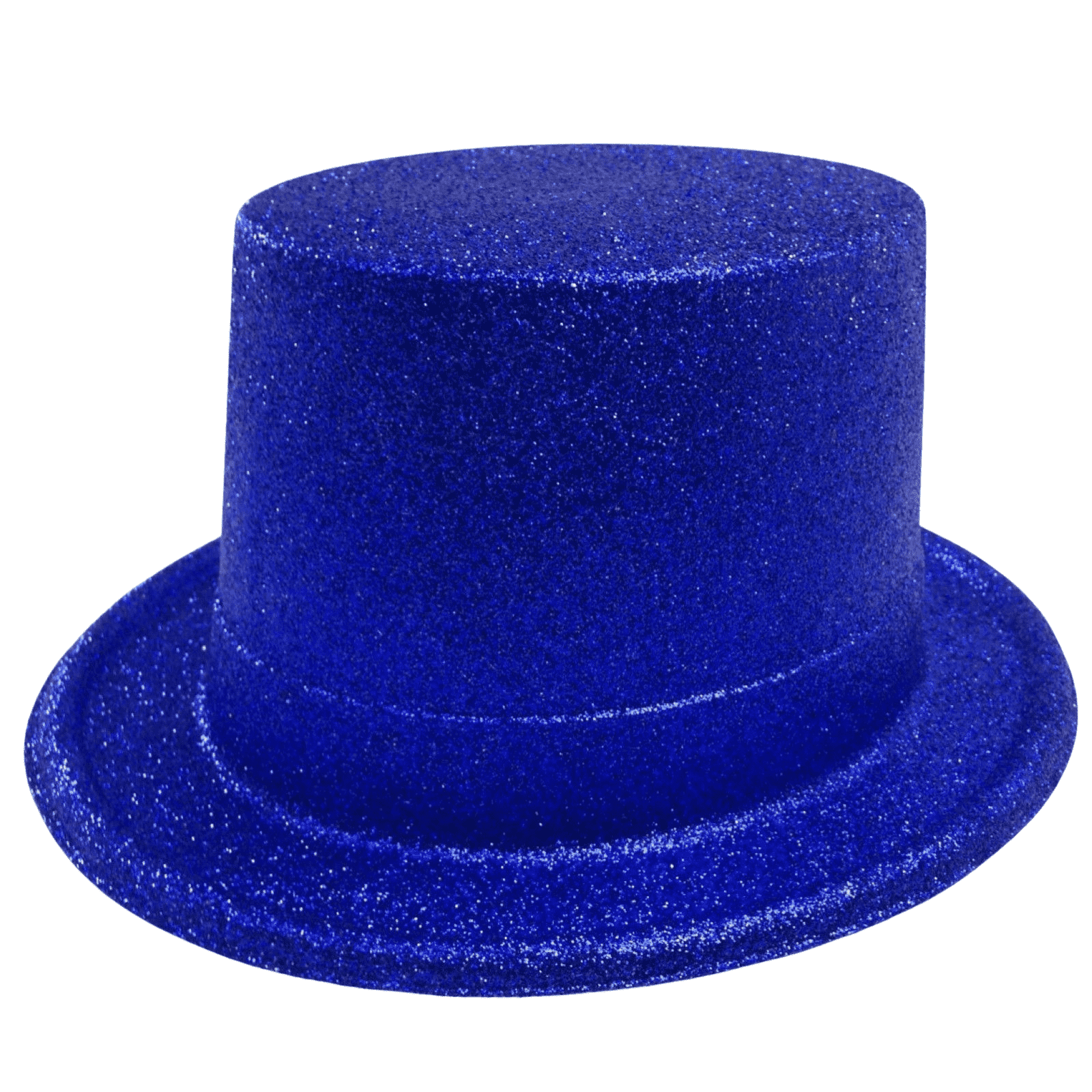 12 Pack Glitter Top Hats - Blue Plastic Fancy Party Costume Accessories for Adults & Kids - Perfect for Halloween, Mardi Gras, Birthday Parties and Dress Up Events