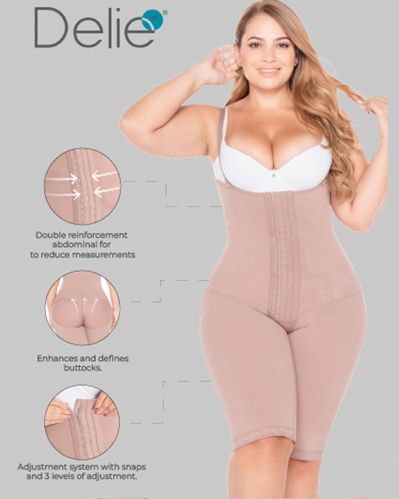D'PRADA DELIÉ 047 High Compression Shapewear for Women - Colombian Faja Tummy Control & Abdomen Slimming Waist Trainer | Perfect for Postpartum, Weight Loss & Everyday Wear