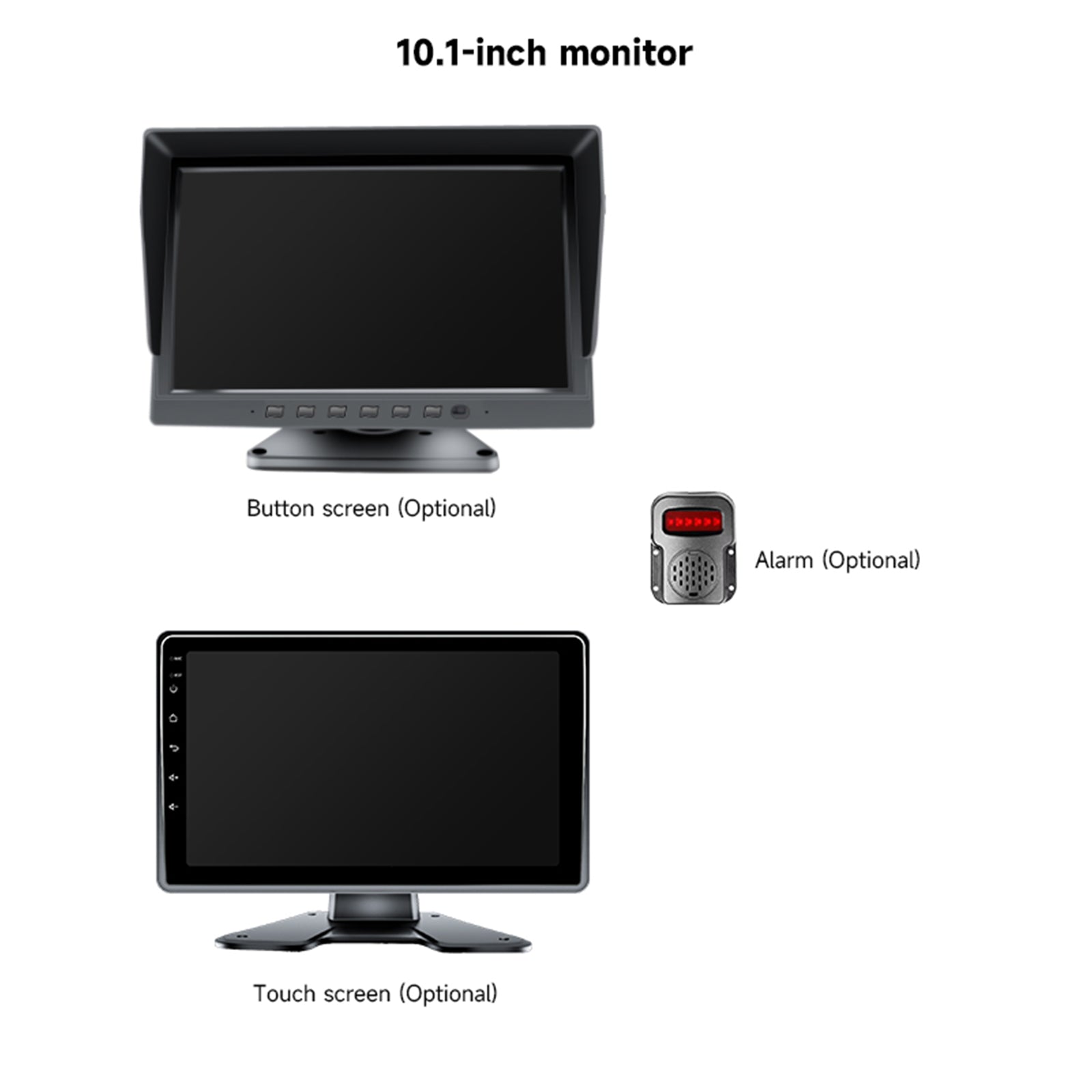 10.1 Inch IPS Touch Screen Monitor with ADAS BSD System for RV Truck Bus - 1024x600 Resolution + 6 Camera Setup - Backup Camera & Blind Spot Detection for Safer Driving