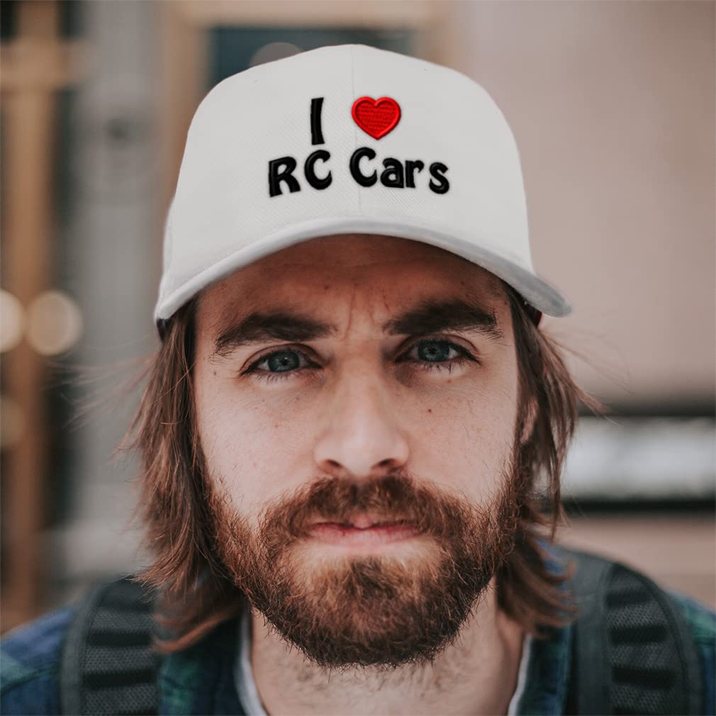Red Heart Baseball Cap for RC Car Lovers - Acrylic Dad Hat for Men & Women (Black Design) - Perfect for Hobby Enthusiasts & Casual Wear