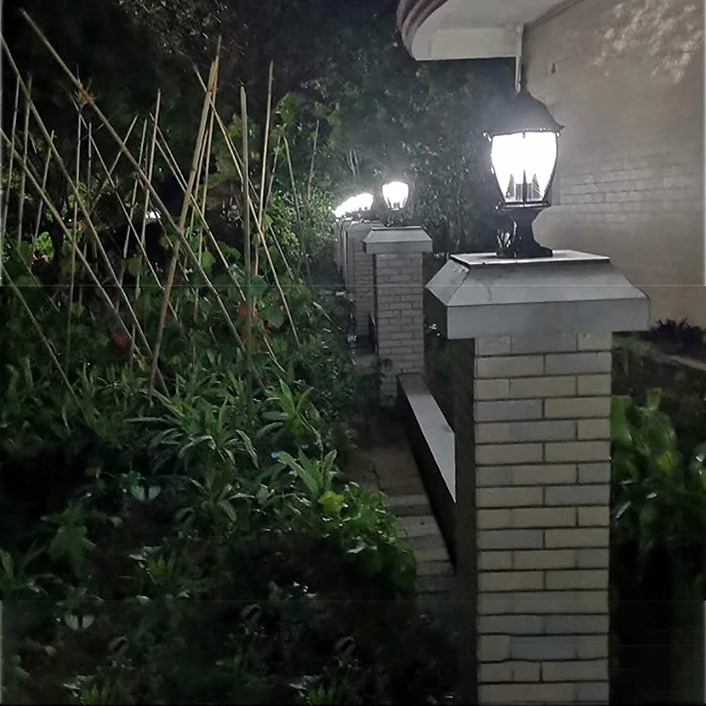 Waterproof LED Deck Post Lights Outdoor - Solar Powered Pillar Cap Lights for Garden, Fence, Column & Wooden Posts - Perfect for Pathways, Driveways & Backyard Landscaping