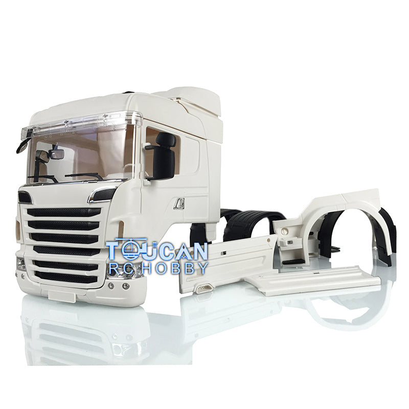 1/14 Scale Unpainted DIY TAMIYA R730 RC Tractor Truck Model Kit - 2 Axles Plastic Cabin for Radio Controlled Car - Perfect for Hobbyists & Collectors