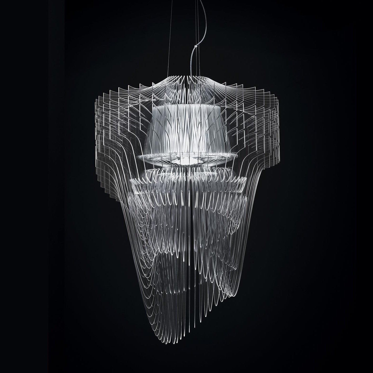 Aria Gold Suspension Lamp - Modern Hanging Pendant Light for Dining Room, Kitchen Island & Bedroom Decor