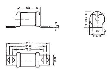 110BF Series 690V 110Amp aR Semiconductor Fuse - BS88 Style 200kA Breaking Capacity - Ideal for Industrial Motor Protection and Power Distribution Systems