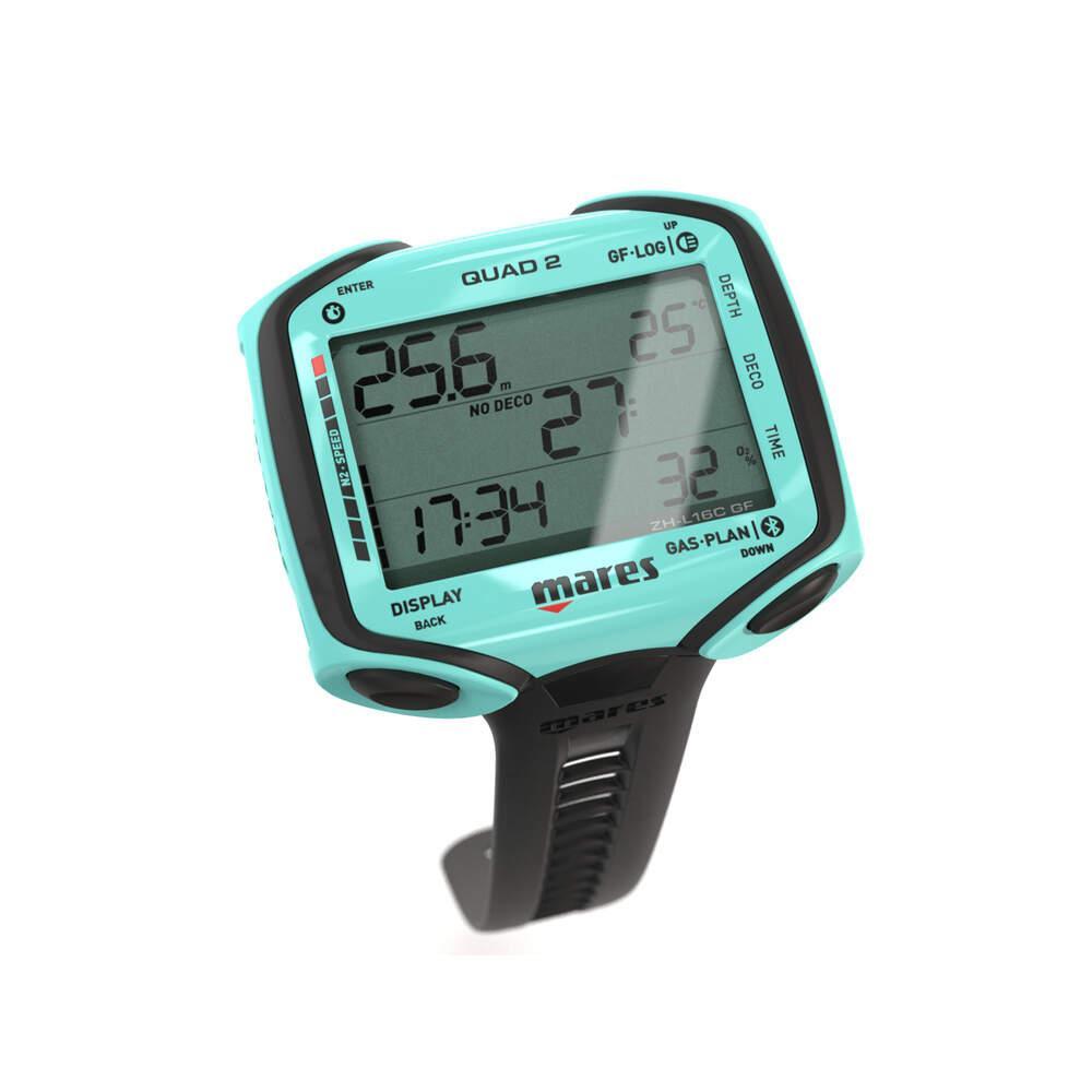 Mares Quad 2 Dive Computer - Professional Scuba Diving Watch with Air/Nitrox Gauge & Depth Monitor - Perfect for Underwater Exploration, Spearfishing, and Technical Diving