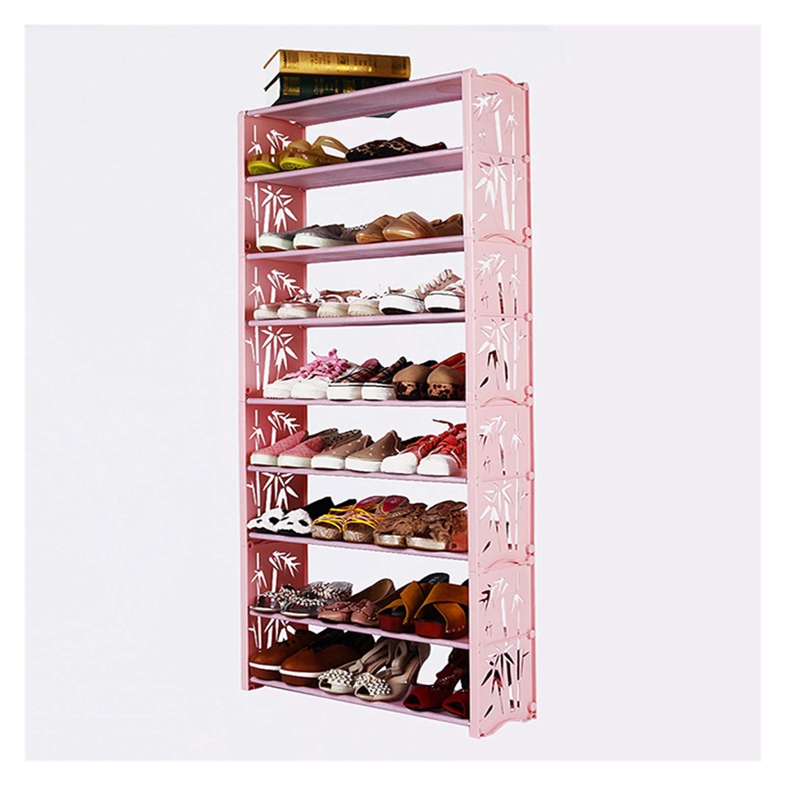 TOMYEUS 9-Tier Adjustable Shoe Organizer Cabinet - Space Saving Shoe Rack Tower with Non-Woven Fabric, Holds 24 Pairs of Shoes - Perfect for Closet, Entryway, Bedroom & Dorm Organization (Style D)