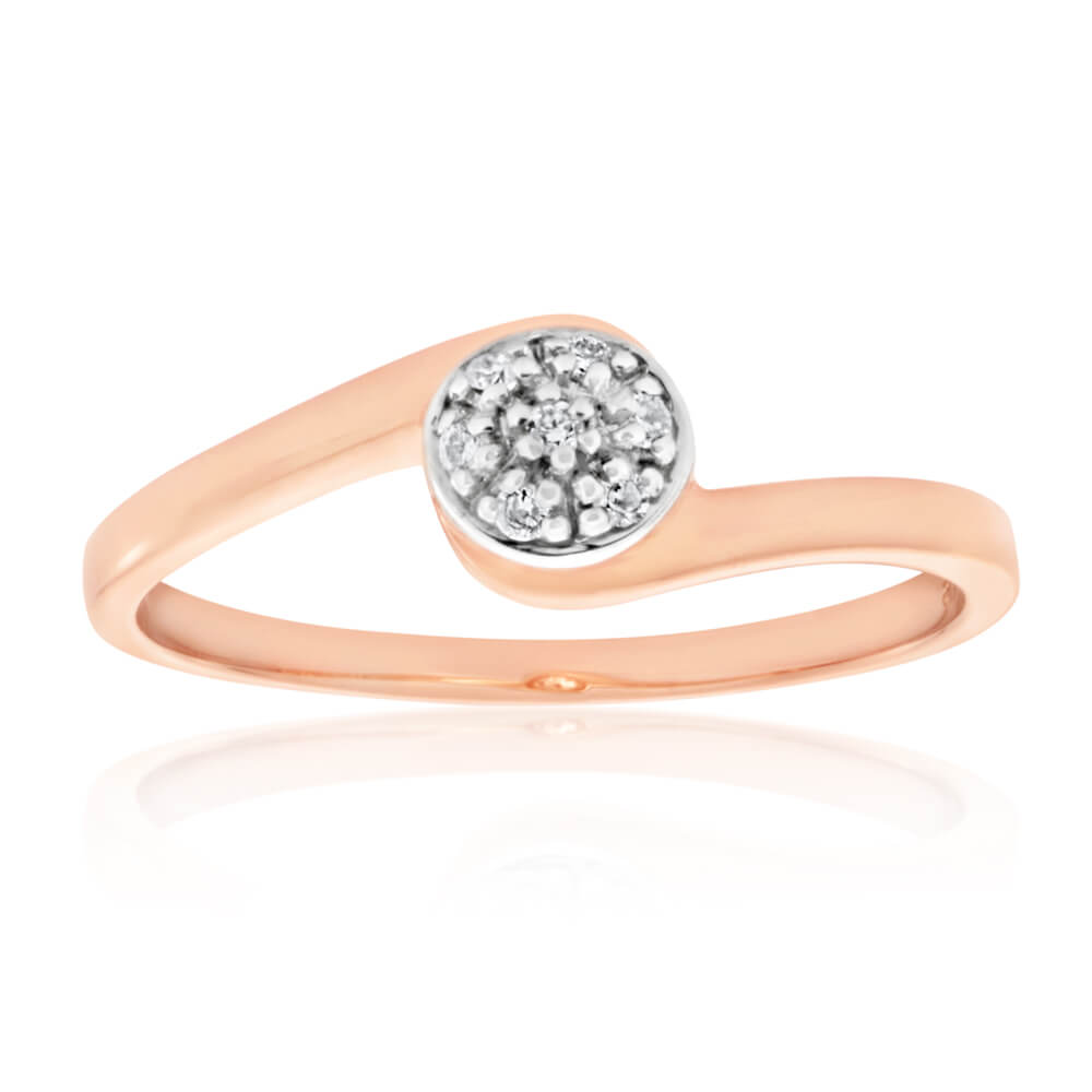 9ct Rose Gold Diamond Ring - 0.05 Carat Solitaire Engagement Ring for Women, Perfect for Proposals, Anniversaries & Special Occasions
