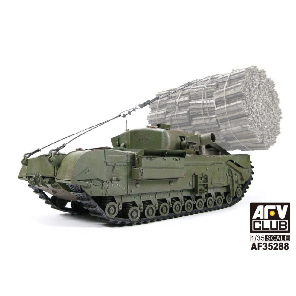 1/35 Scale AFV 35288 Churchill Mk IV AVRE Tank Model Kit with Fascine Carrier Frame - Military Vehicle Collectible for WWII Enthusiasts & Diorama Builders