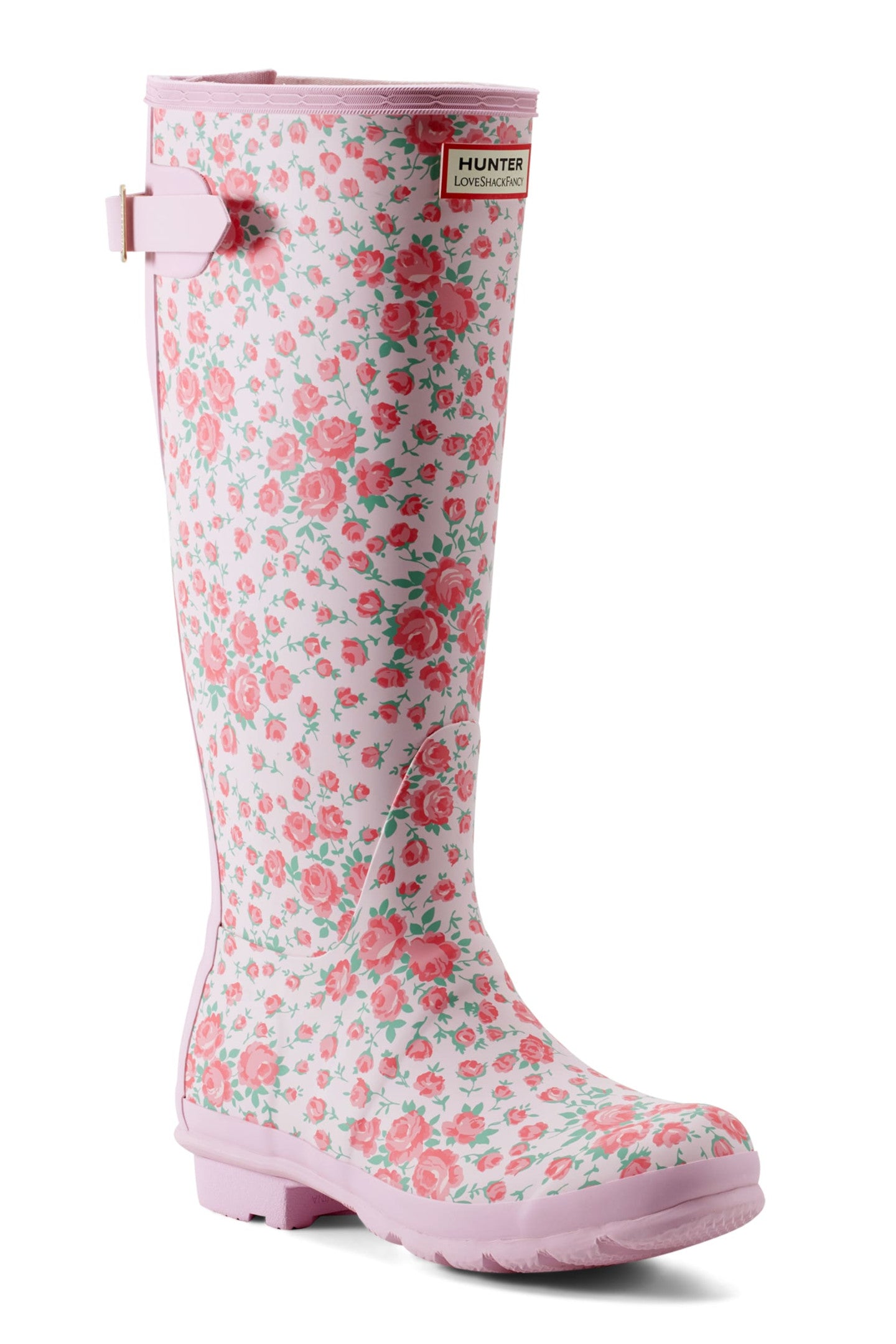 Hunter x LoveShackFancy Women's Original Tall Boots - Waterproof Rain Boots for Women, Fashionable Chelsea Boots with Floral Design, Perfect for Outdoor Festivals, Gardening and Rainy Day Wear