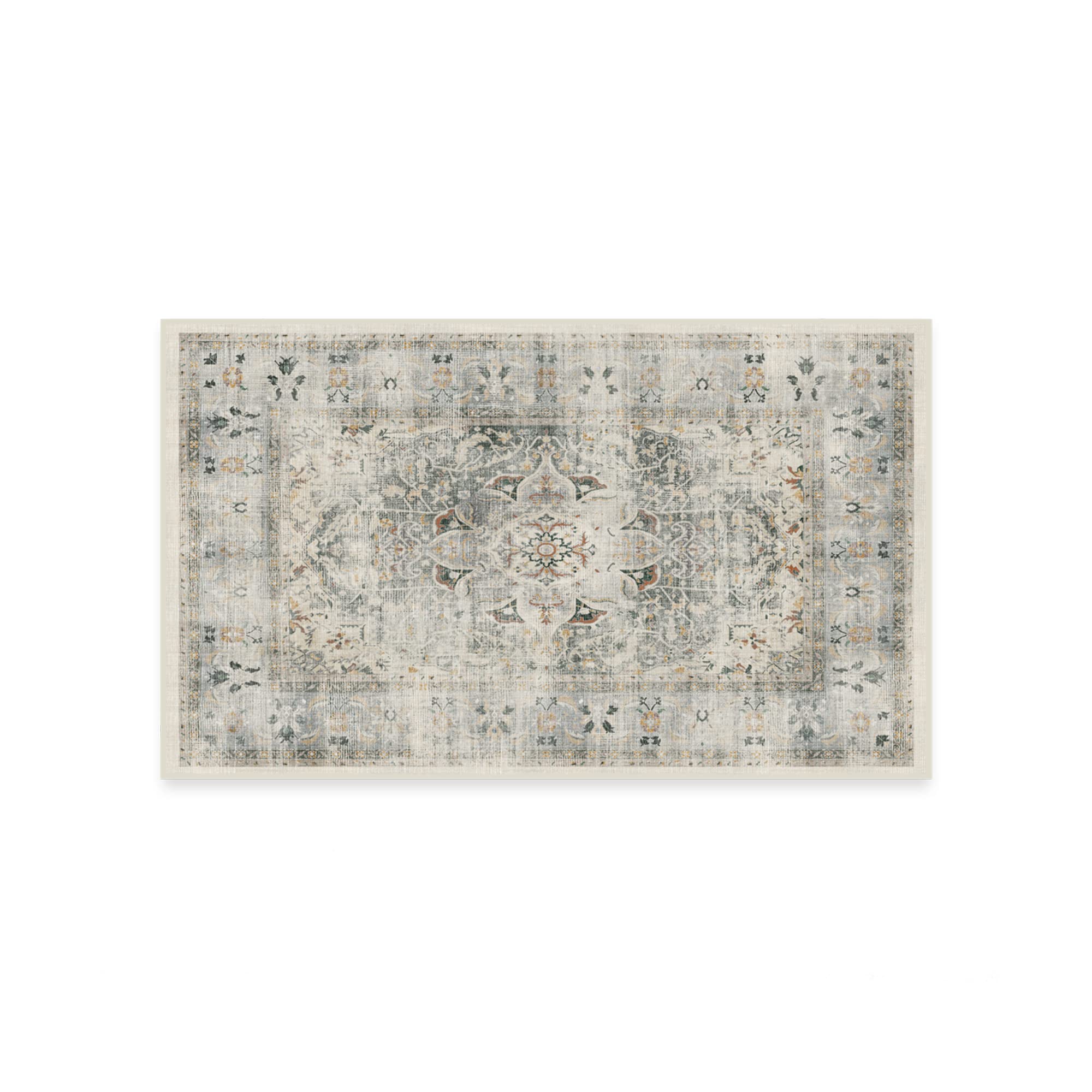 Ruggable Washable 3x5 Area Rug in Sarrah Sage - Premium Non-Slip Rug for Living Room, Bedroom, Kitchen, Office & Classroom with Gripper Pad | Perfect for High-Traffic Areas & Pet-Friendly Homes