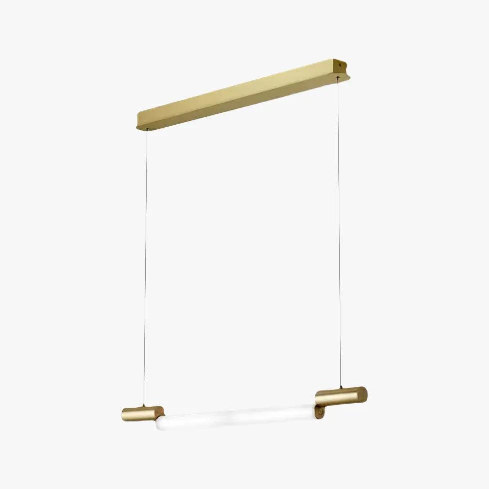 Modern Gold Tubular Elongated Kitchen Island Pendant Light - Elegant Dining Room & Bar Lighting Fixture for Home Decor