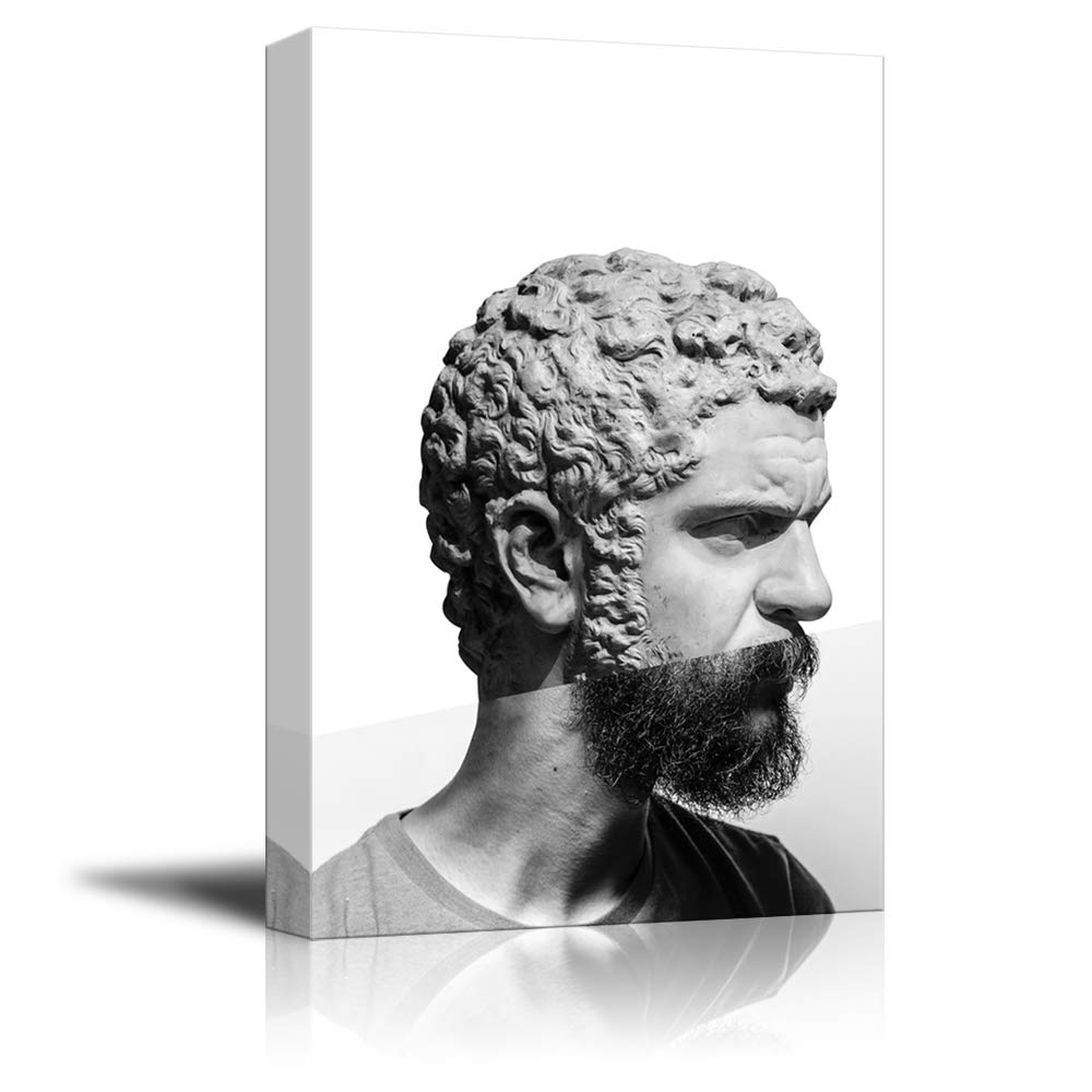 Classical Statue Giclee Canvas Wall Art - 32x48 Inches, Elegant Home Decor for Bedroom, Living Room, and House Interior Design