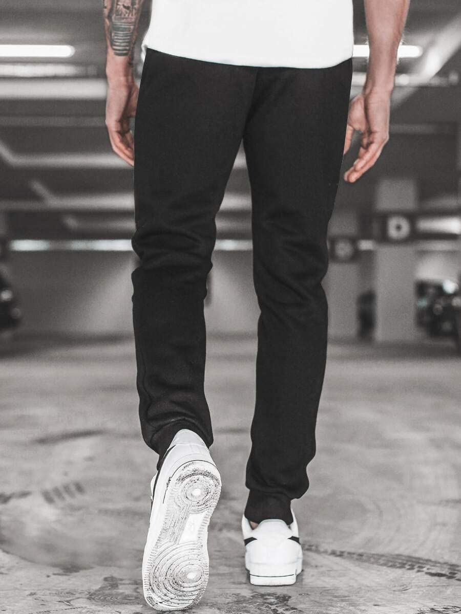 JSBHS Men's Letter Graphic Sweatpants with Drawstring Waist & Slant Pockets - Comfortable Workout Pants for Gym, Running, and Casual Wear (Multi Color, Size S)