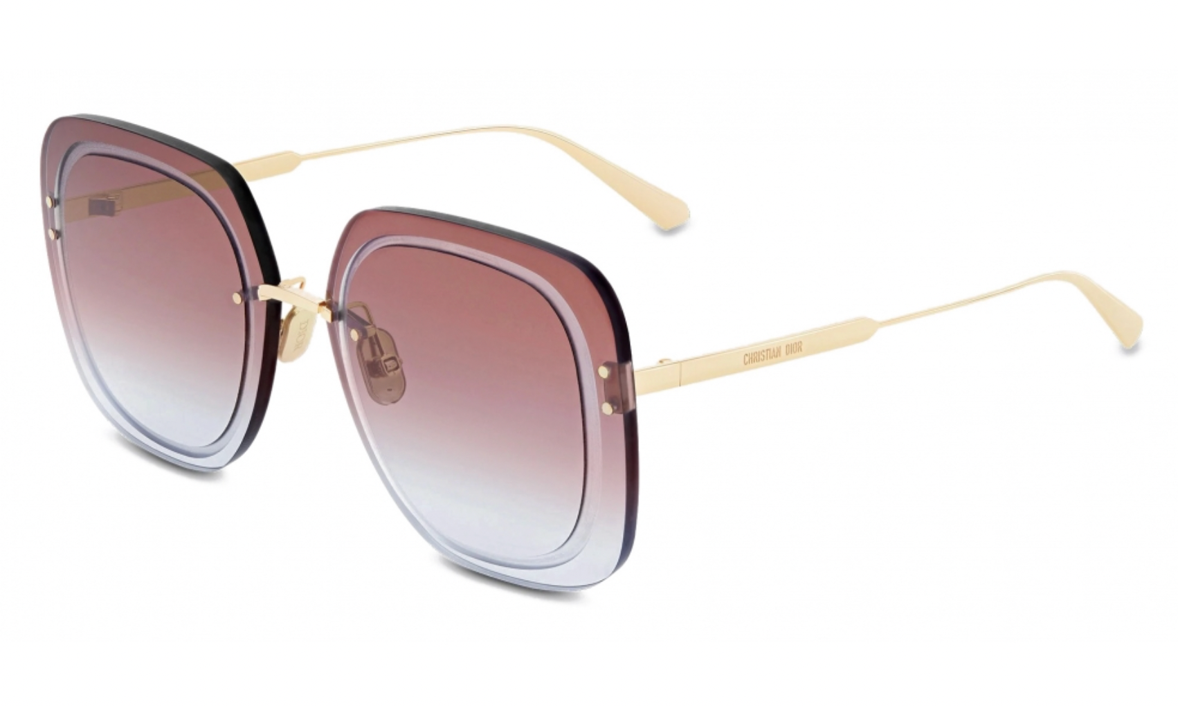 Dior UltraDior SU Oversized Square Sunglasses - Dark Pink Polarized UV Protection Luxury Fashion Sunglasses for Women | Perfect for Beach, Driving & Summer Outfits