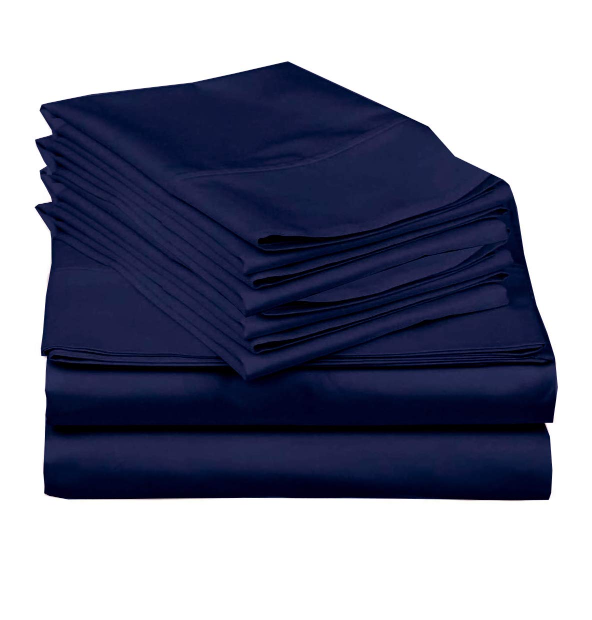 6-Piece California King Sheet Set - 600 Thread Count Egyptian Cotton Luxury Sheets, Deep Pocket Fits Mattress Up to 18'' - Navy Blue Solid Hotel Collection | Perfect for Master Bedrooms, Guest Rooms & Luxury Hotels