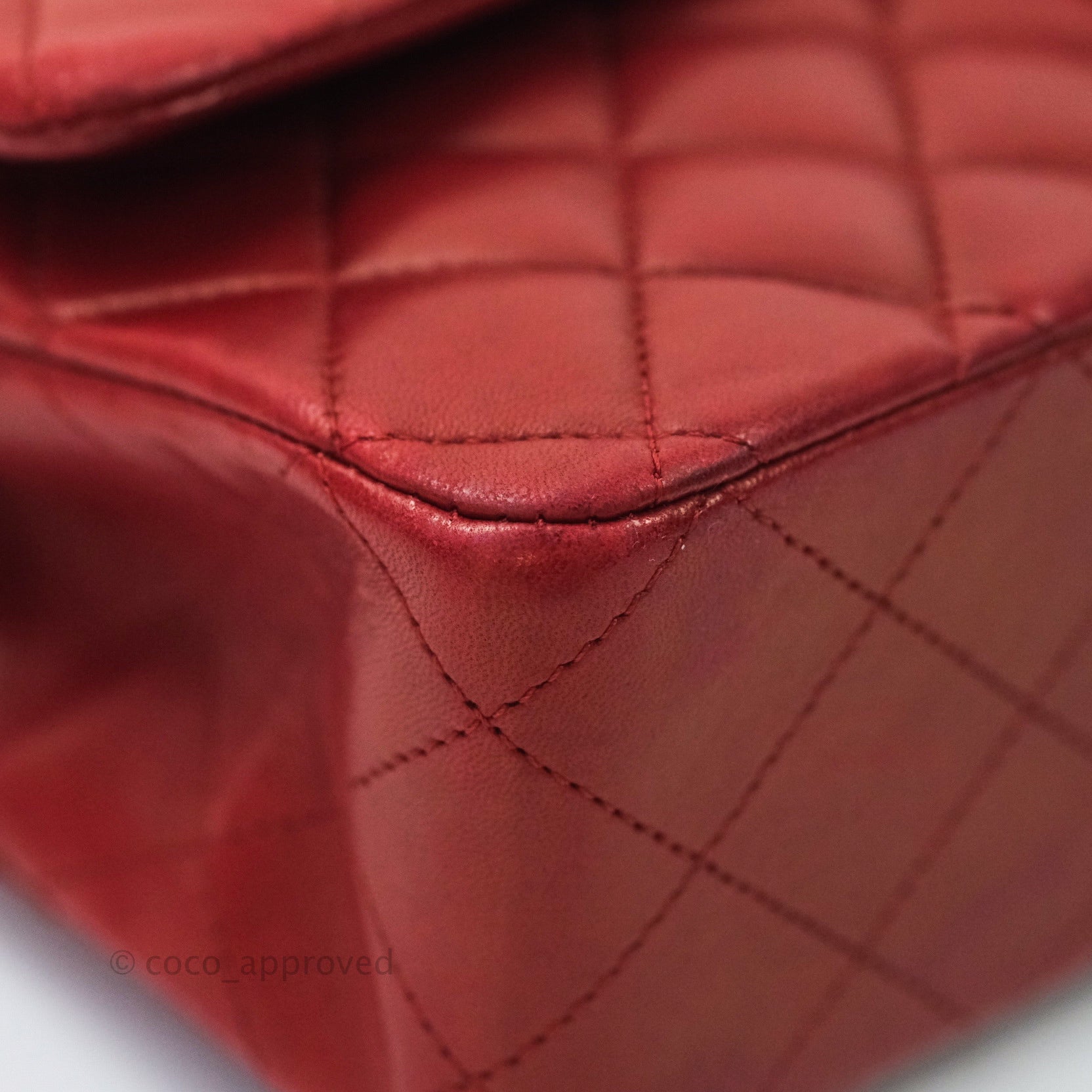 Chanel Classic M/L Medium Double Flap Bag in Dark Red Lambskin with Gunmetal Hardware - Luxury Handbag for Women, Perfect for Parties, Work & Everyday Use