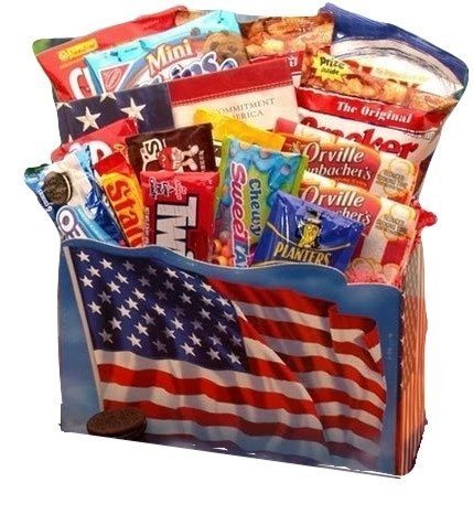 America the Beautiful Snack Gift Box - Premium American Treats Collection for Veterans, Military Appreciation & Patriotic Gifts (Medium Size) - Perfect for Care Packages, Thank You Gifts & Holiday Presents