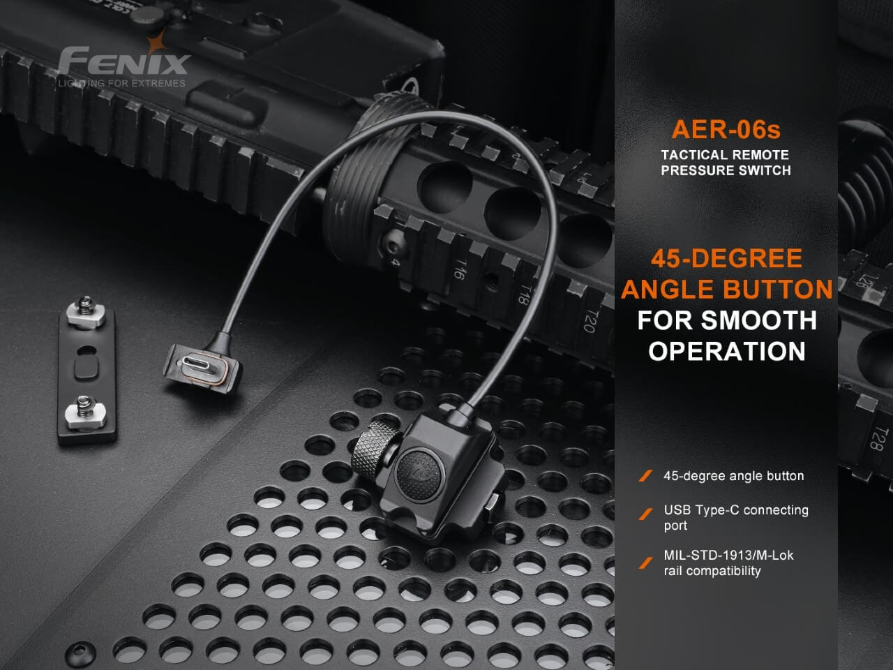 Fenix AER06S Tactical Remote Pressure Switch for Flashlights - Perfect for Hunting, Camping & Emergency Use