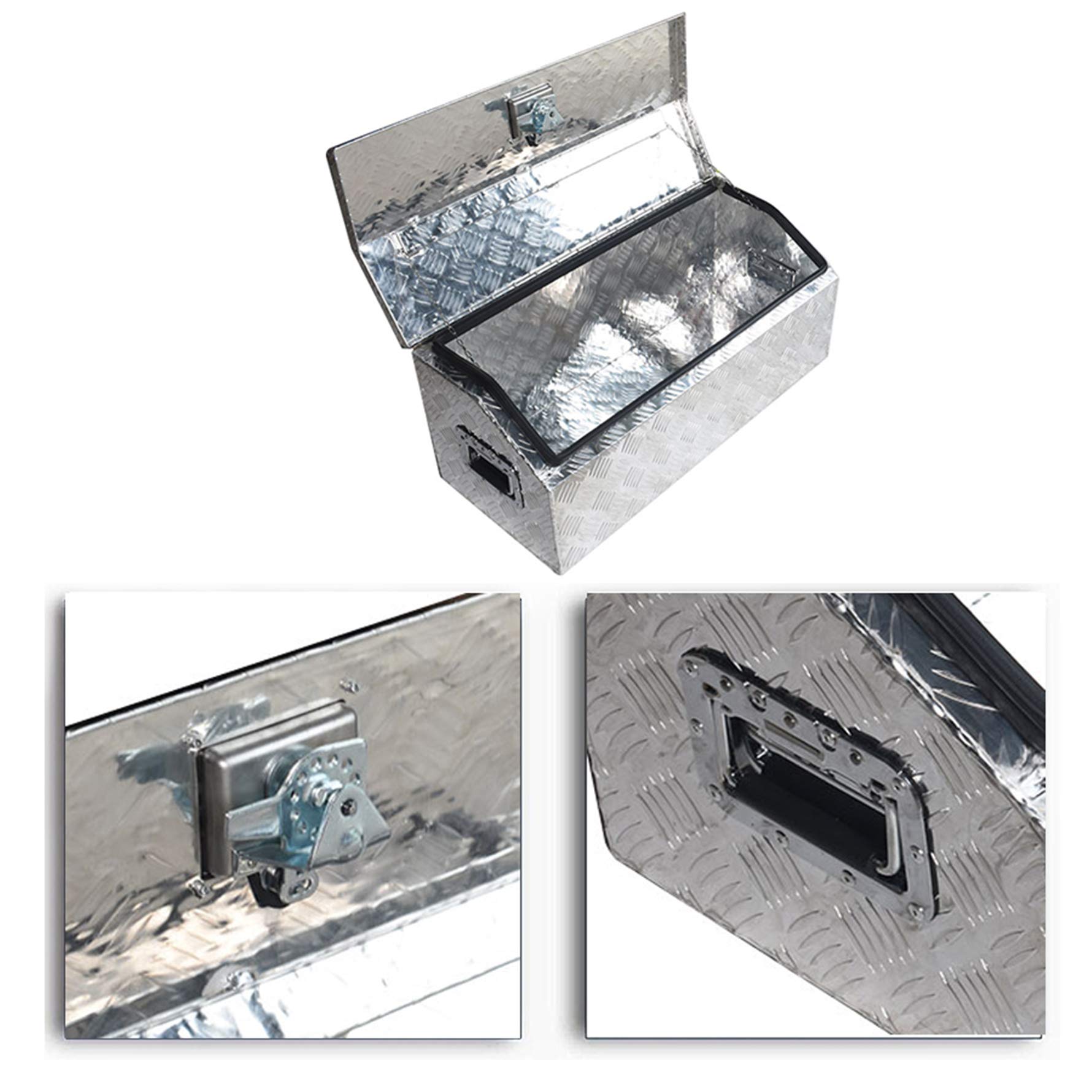 30 Inch Silver Aluminum Tool Box for ATV, Truck, Pickup & RV - Heavy Duty Storage Replacement with Secure Locking - Perfect for Off-Roading, Camping & Work Site Organization