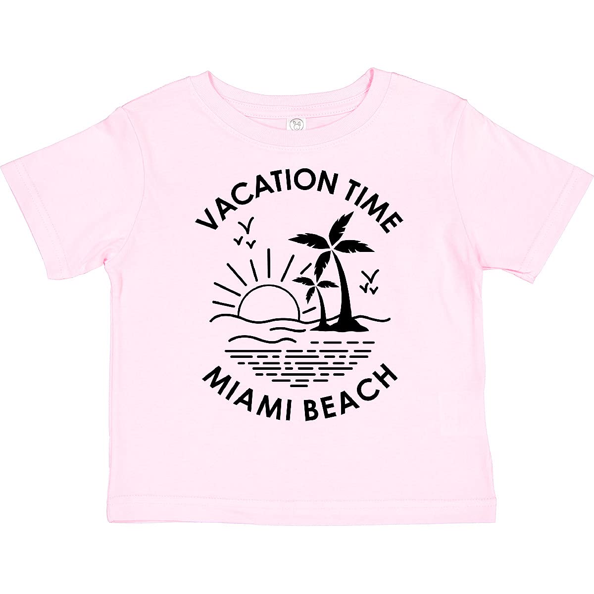 Inktastic Vacation Time in Miami Beach Toddler T-Shirt - Cute Graphic Tee for Boys & Girls - Perfect for Beach Trips, Family Vacations & Summer Outfits