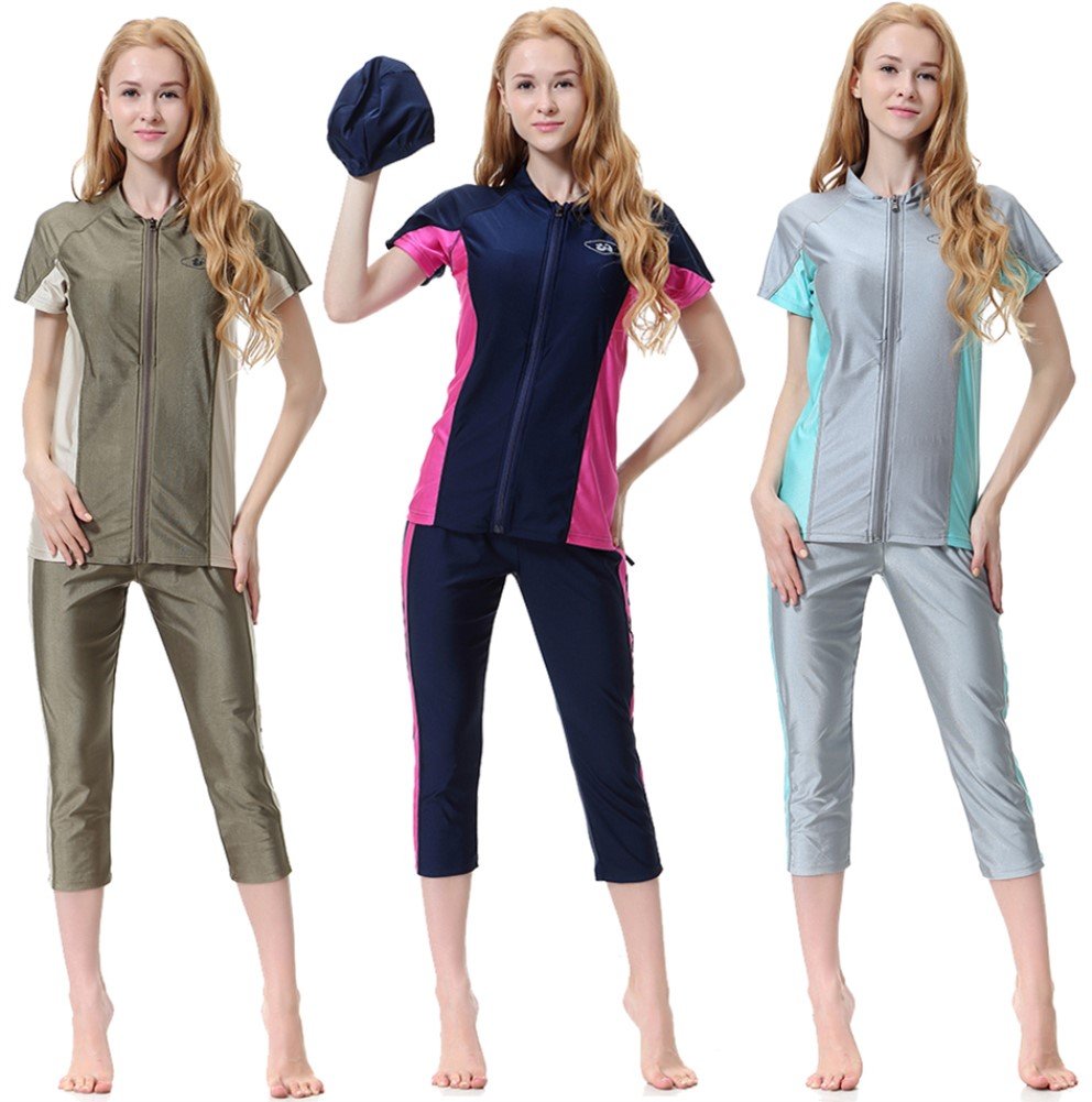 YEESAM Women's Rash Guard Swimsuits - UPF 50+ Sun Protection, Modest Bathing Suits for Swimming, Surfing & Beach Activities