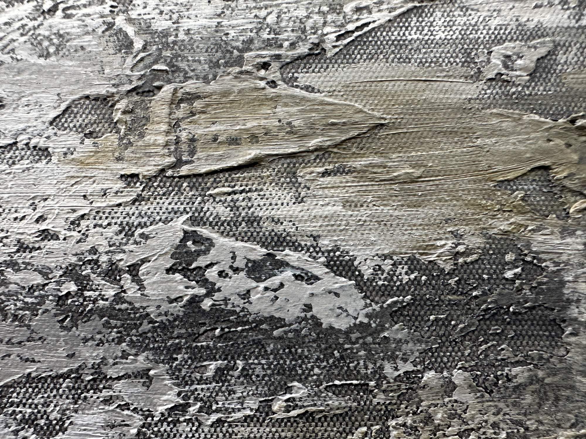 Yao or Miao Hand-Painted Dark Lover in Rain Oil Painting - 28x40 Inches Black & White Abstract Wall Art with Texture - Modern Home & Office Decor for Living Room, Bedroom, or Gallery Display