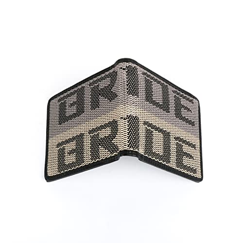 JDM BRIDE Gradation Logo Custom Stitched Leather Racing Wallet - Light Brown for Car Enthusiasts & Street Racing Accessories | Perfect Gift for Motorsport Fans