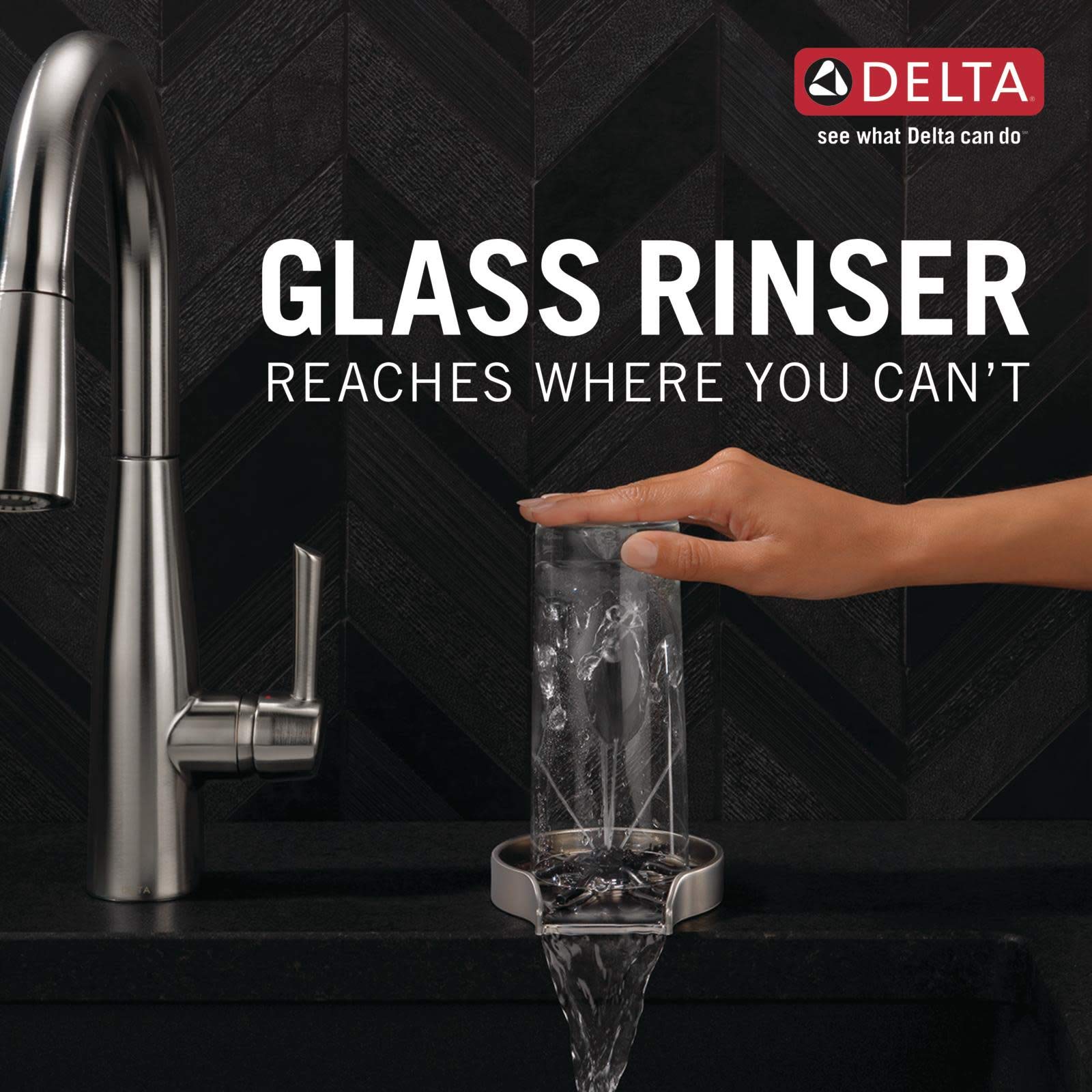 DELTA GR150-SP Stainless Steel Glass Rinser with SpotShield Technology - Perfect for Restaurants, Bars, and Home Kitchens - Eliminates Water Spots on Glassware
