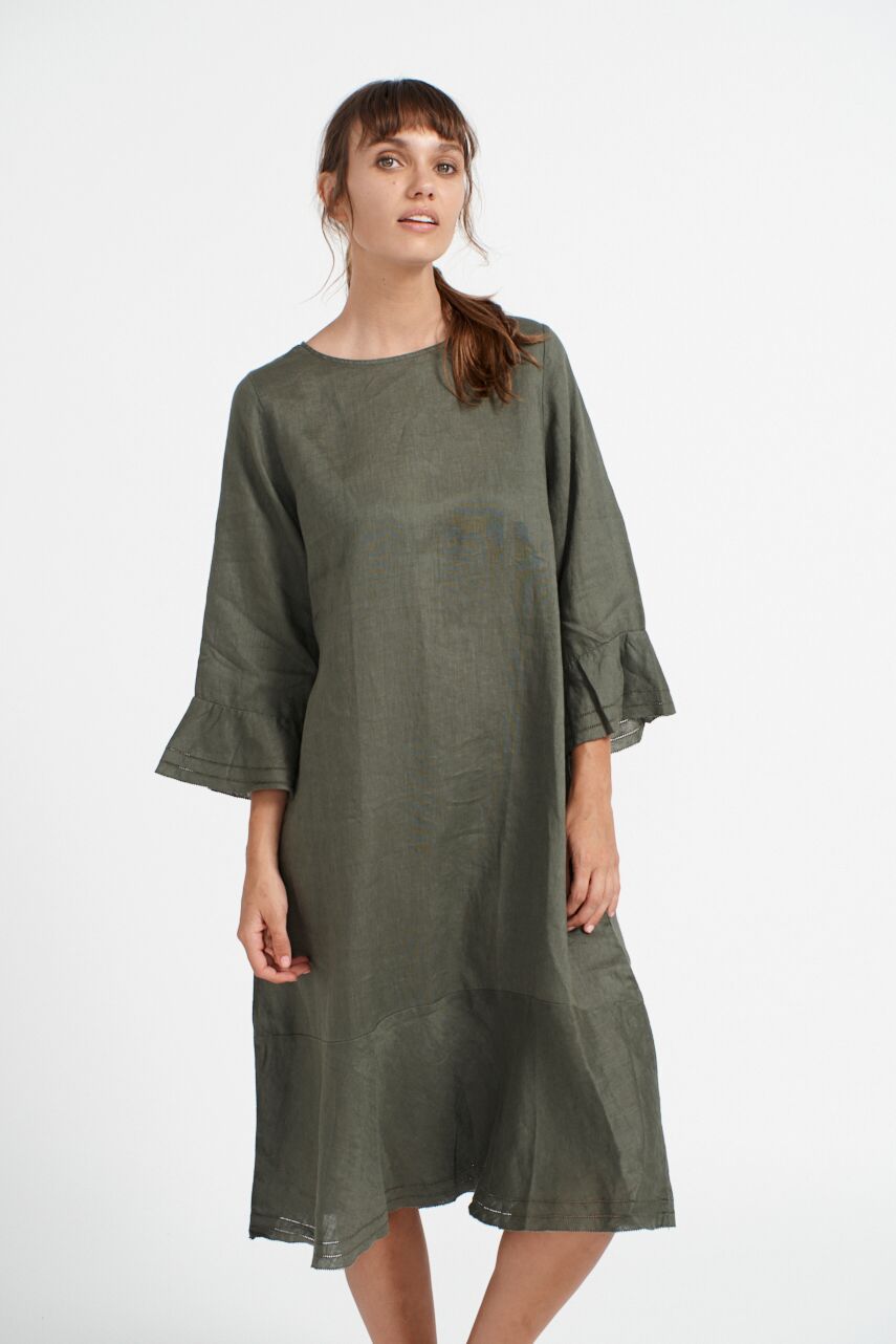 Flippy Dress in Khaki - Stylish & Comfortable Women's Summer Dress for Casual Outings & Beach Vacations